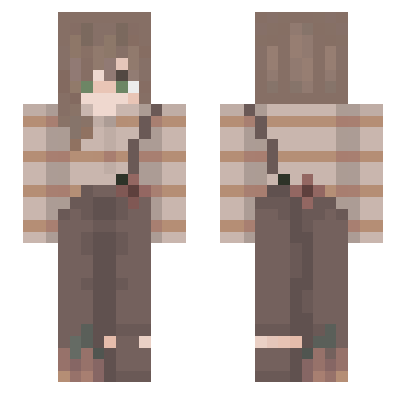 WrenSea Minecraft skin, front and back view