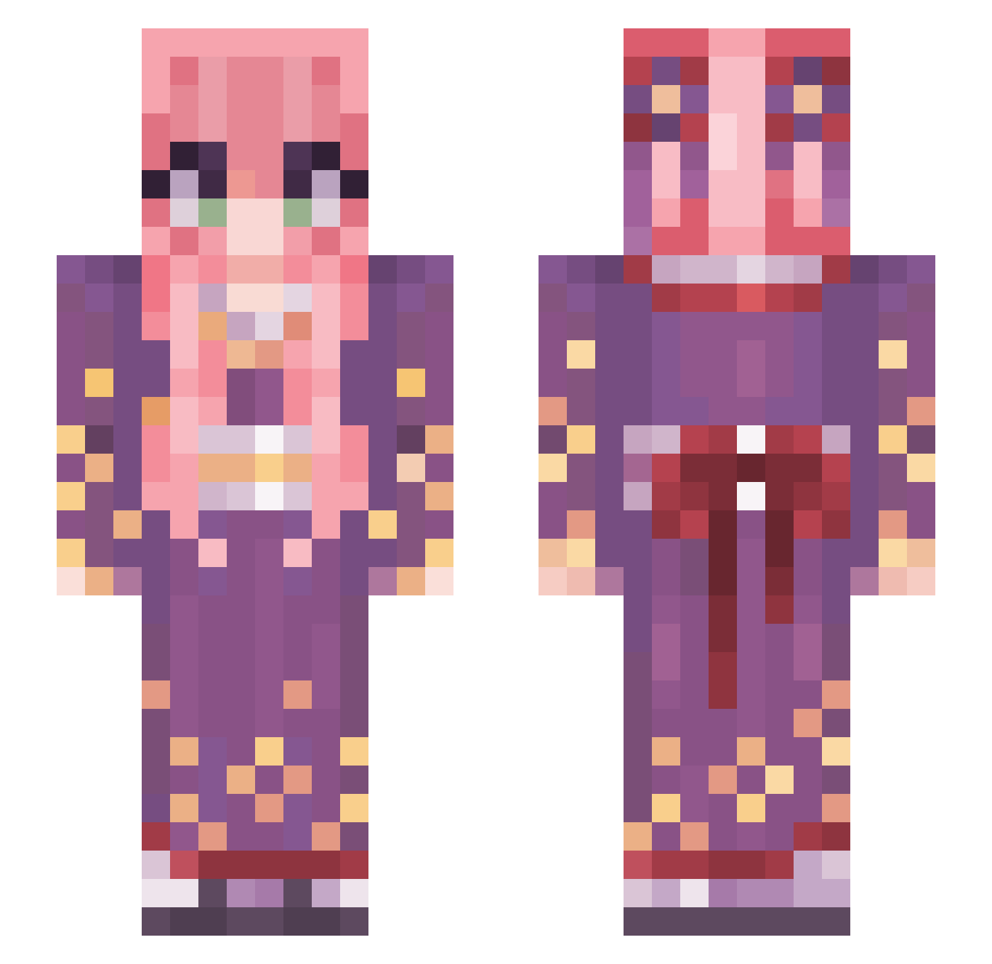 TGirlNinJa Minecraft skin, front and back view
