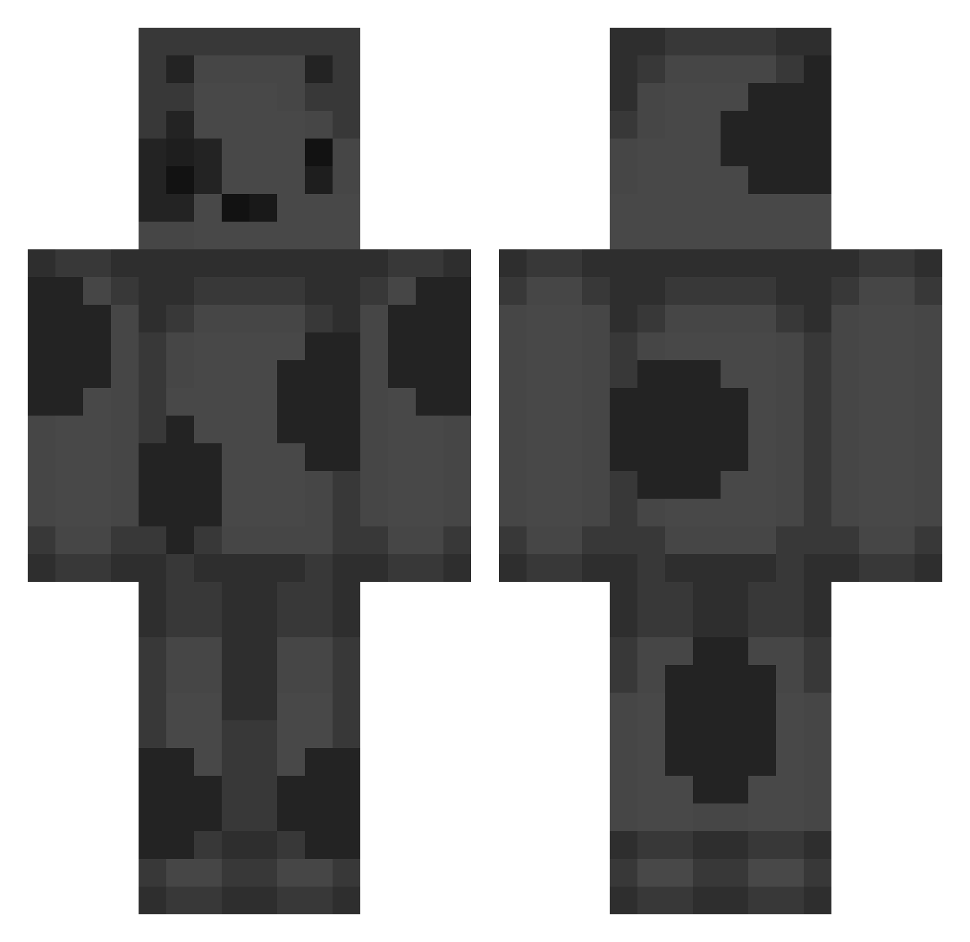 Vacuum Minecraft skin, front and back view