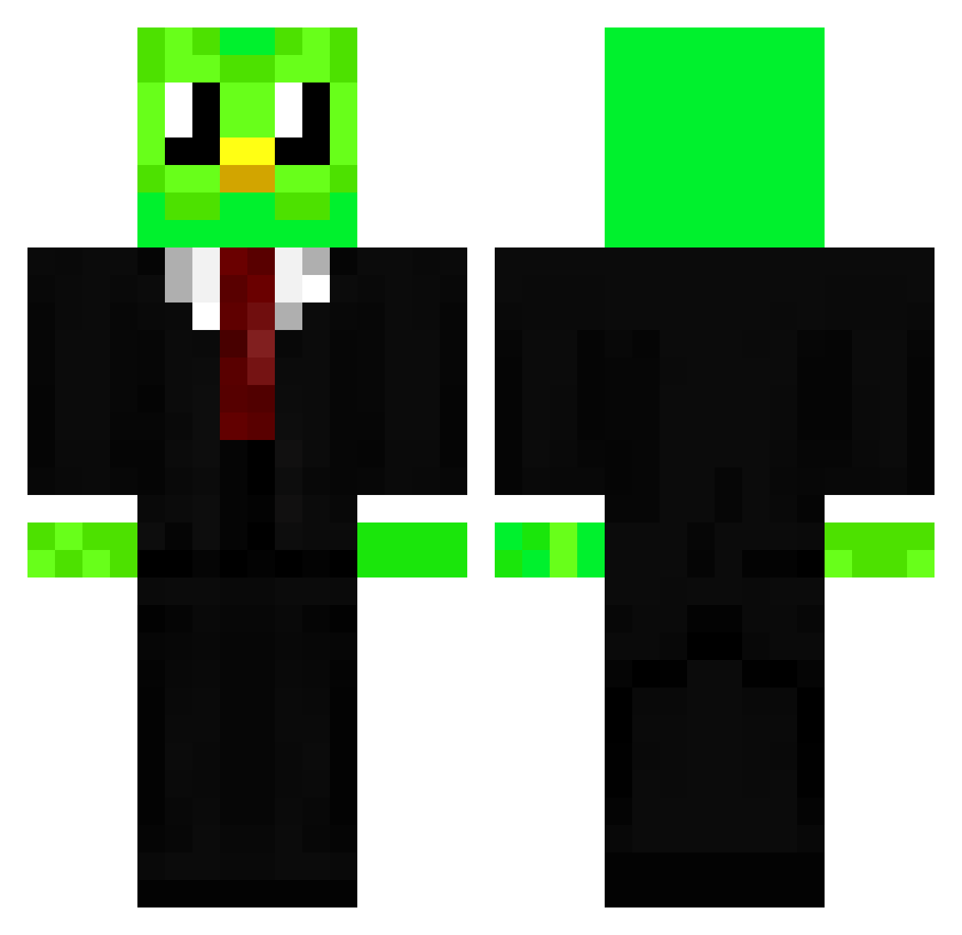 DeathHalt Minecraft skin, front and back view