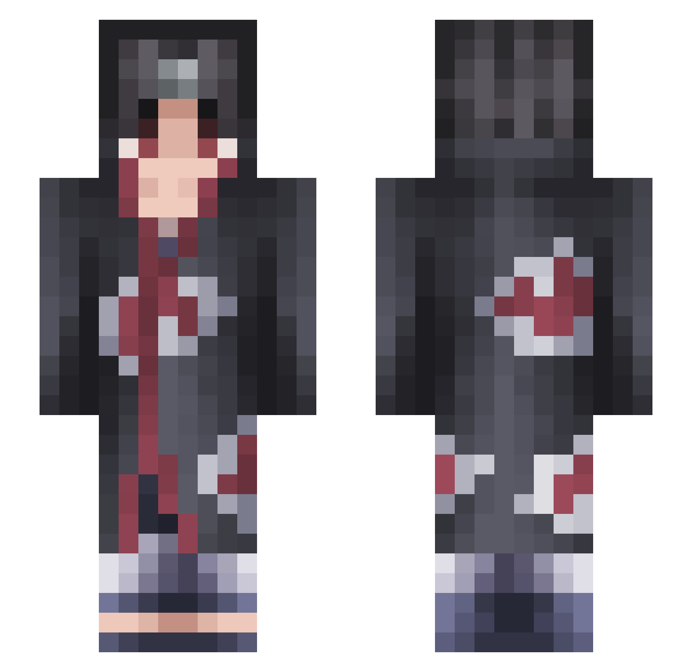ItzKrishnav Minecraft skin, front and back view
