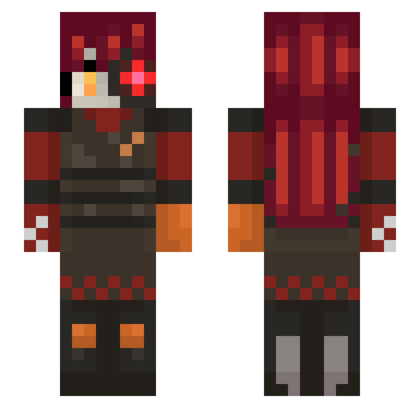 Hadeszka Minecraft skin, front and back view