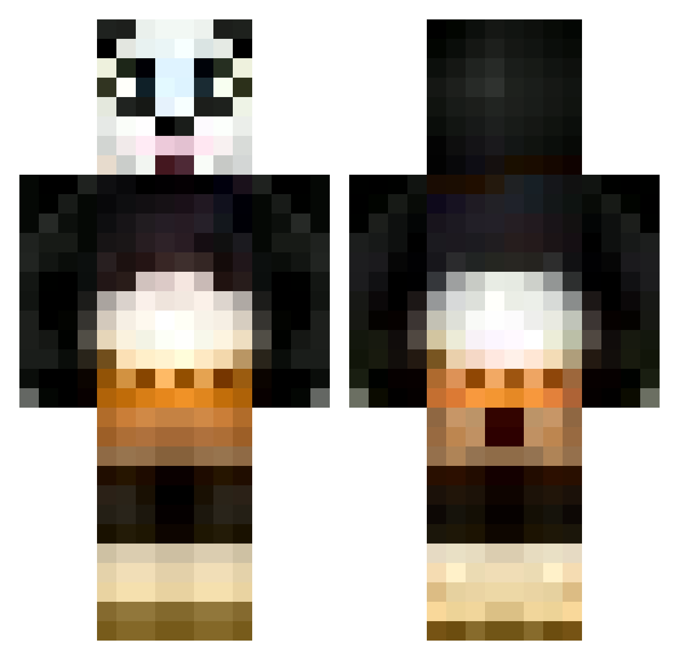 VanillaPacks Minecraft skin, front and back view