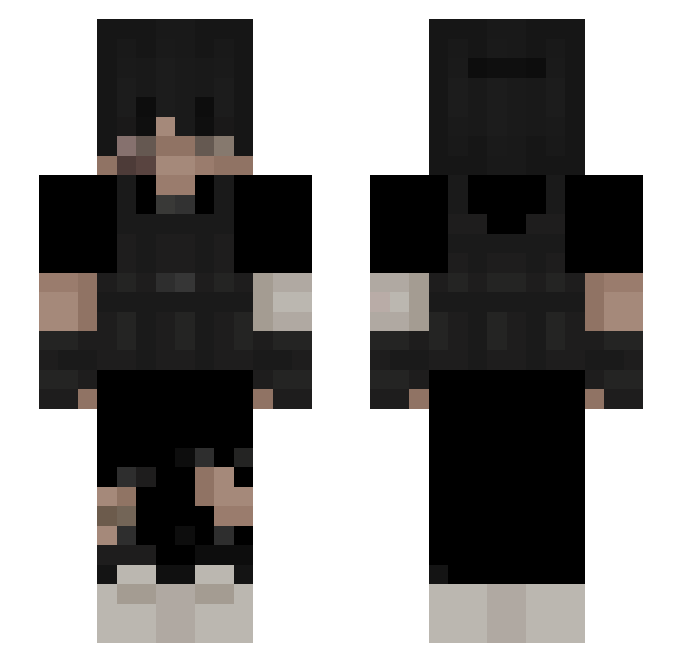 YasirMC Minecraft skin, front and back view