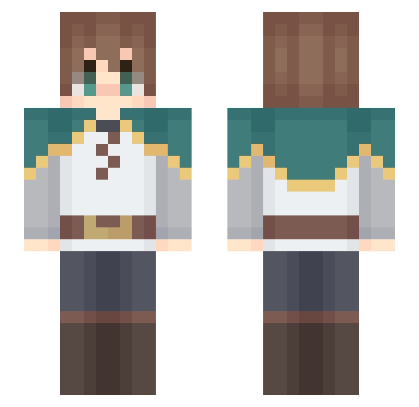 jakubek Minecraft skin, front and back view