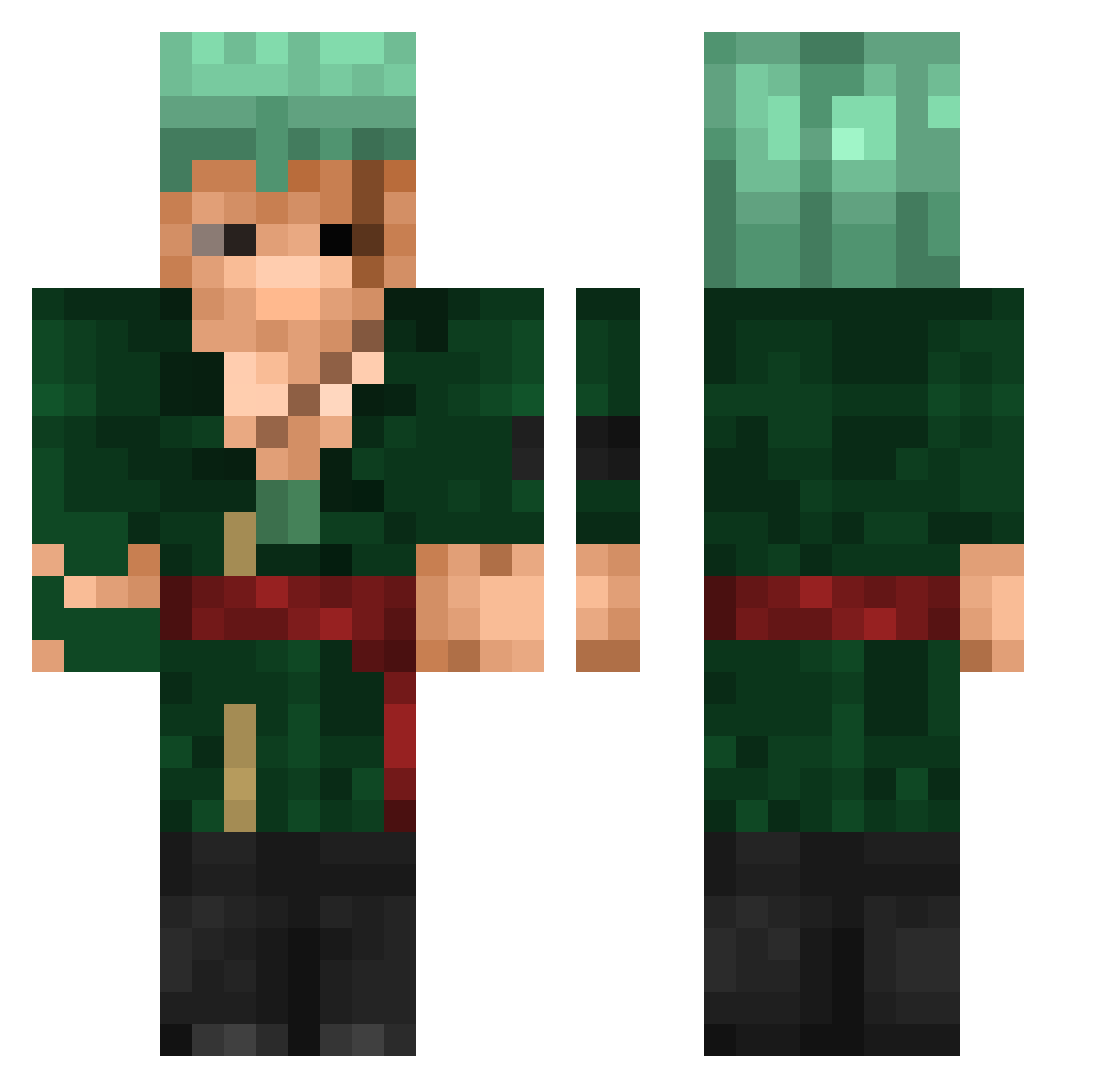 wandrei Minecraft skin, front and back view