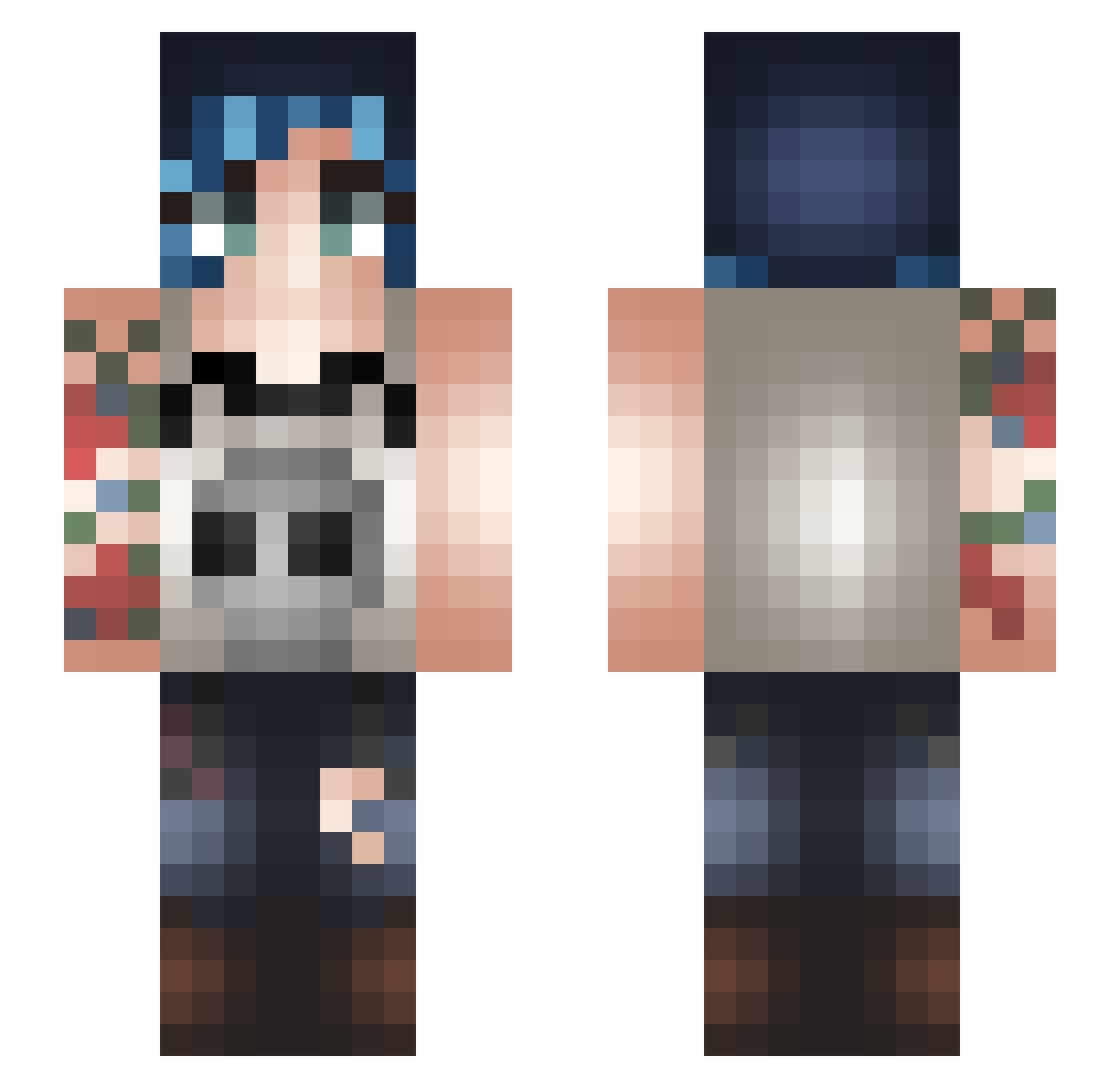 ElmoEternal Minecraft skin, front and back view
