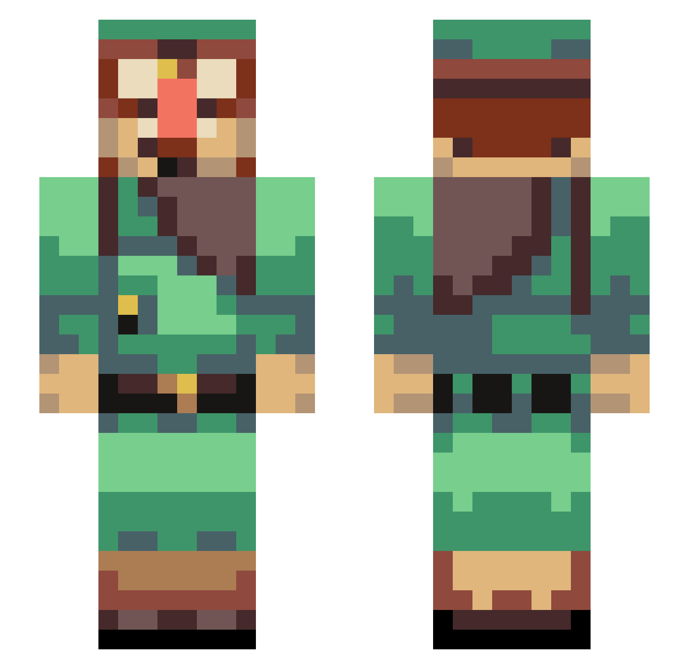 Adrian Minecraft skin, front and back view