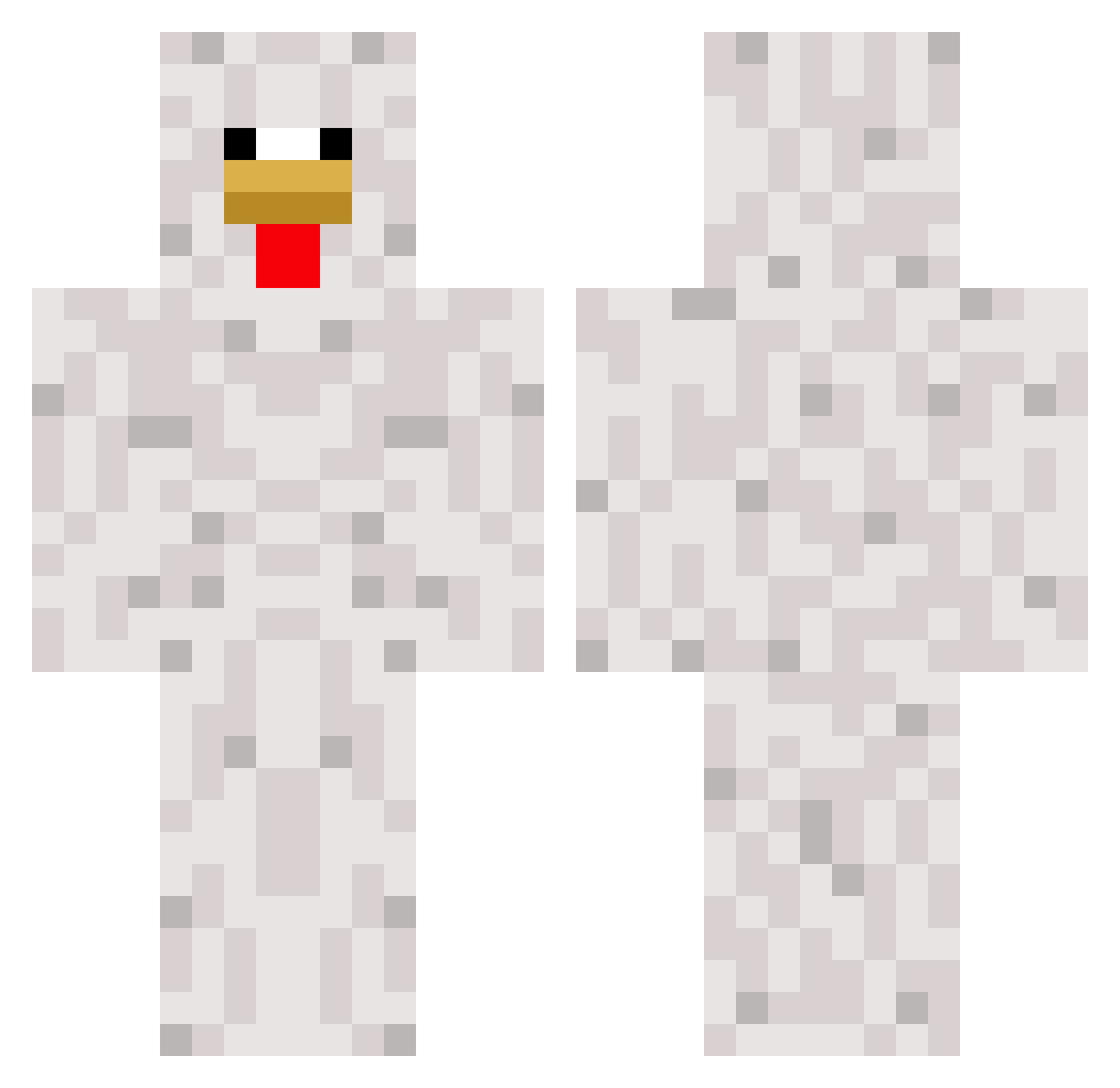 BonNee Minecraft skin, front and back view