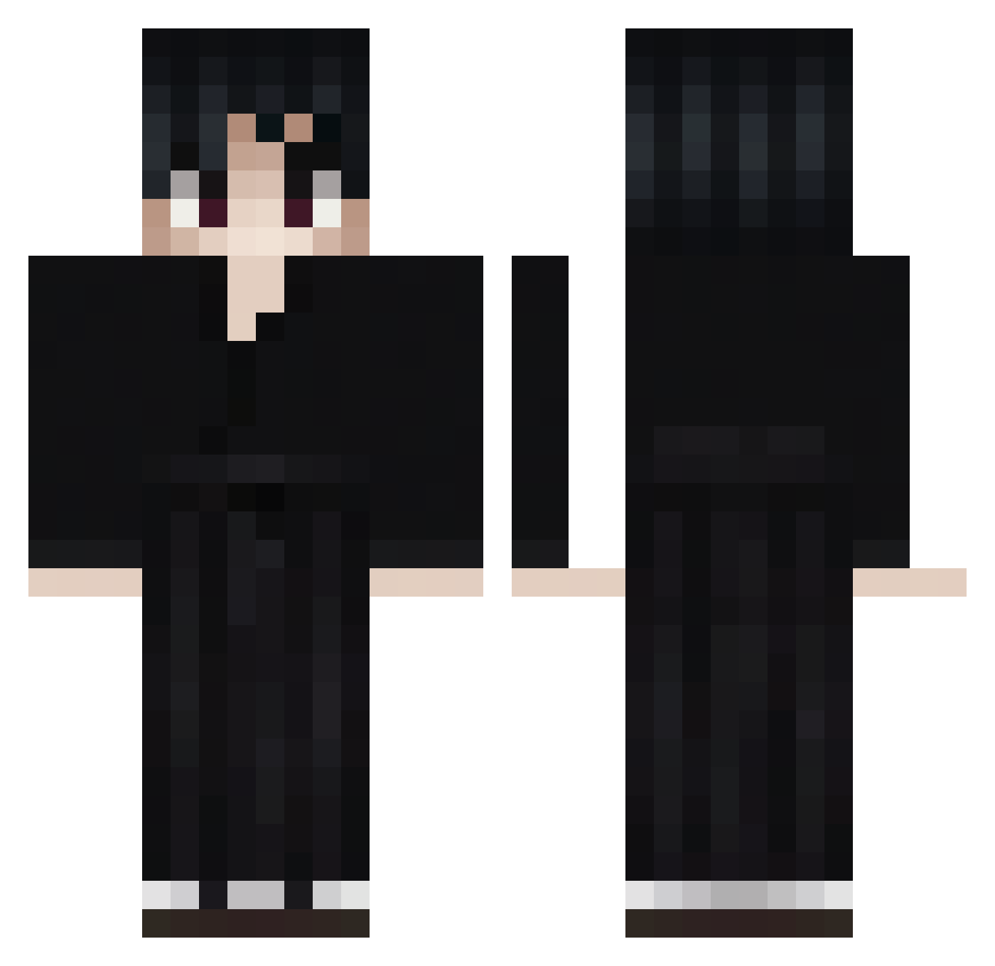 redninja76 Minecraft skin, front and back view