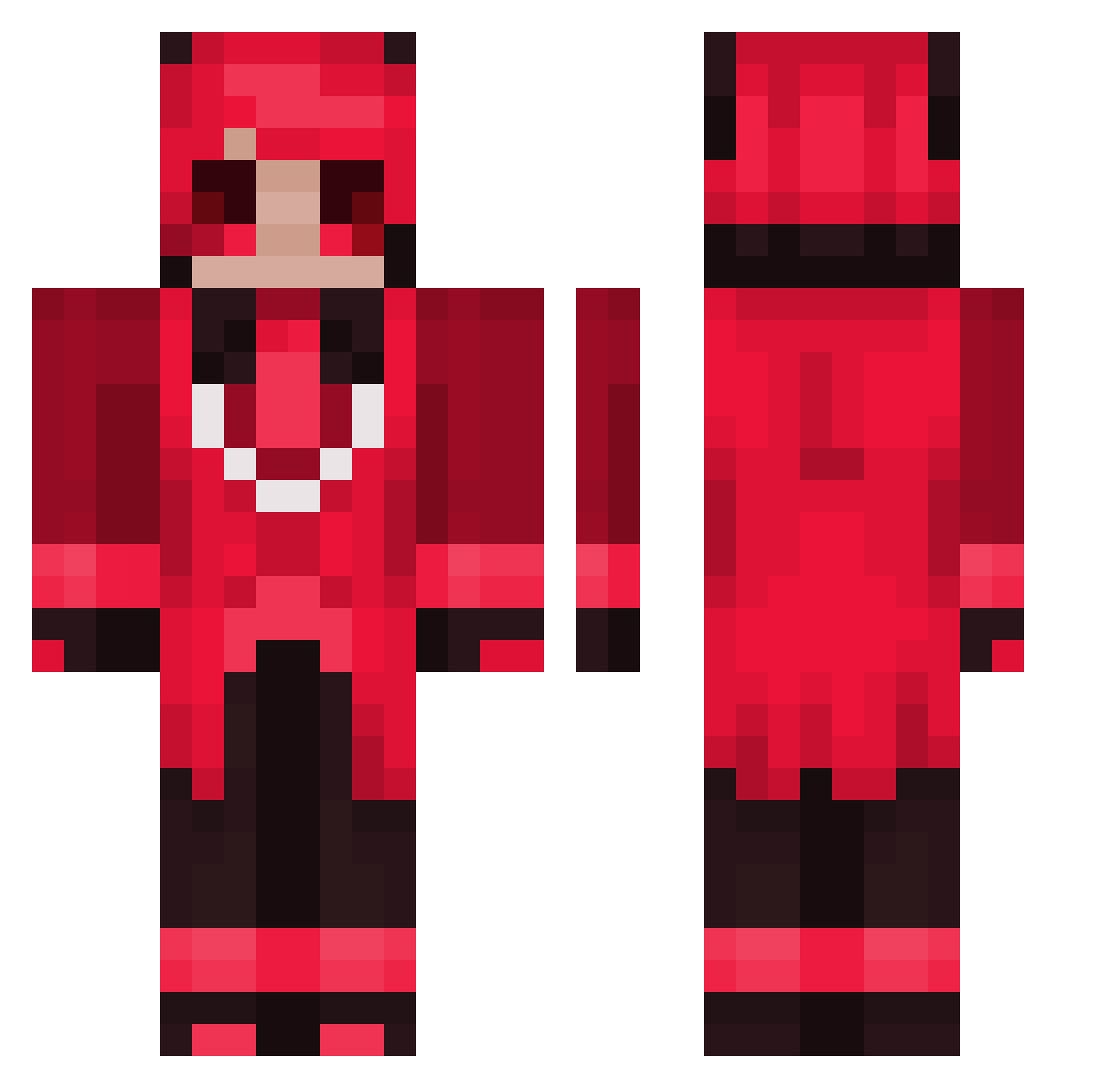 WithJaoc Minecraft skin, front and back view