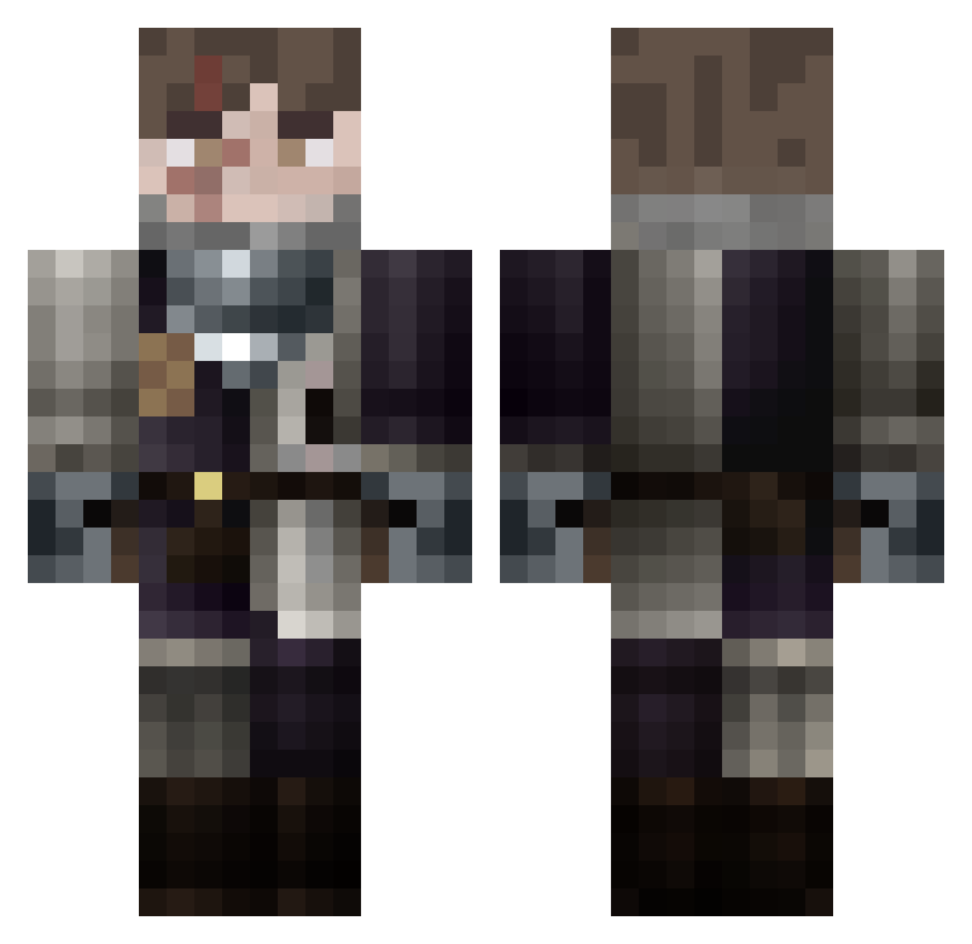 FruitxBowl Minecraft skin, front and back view