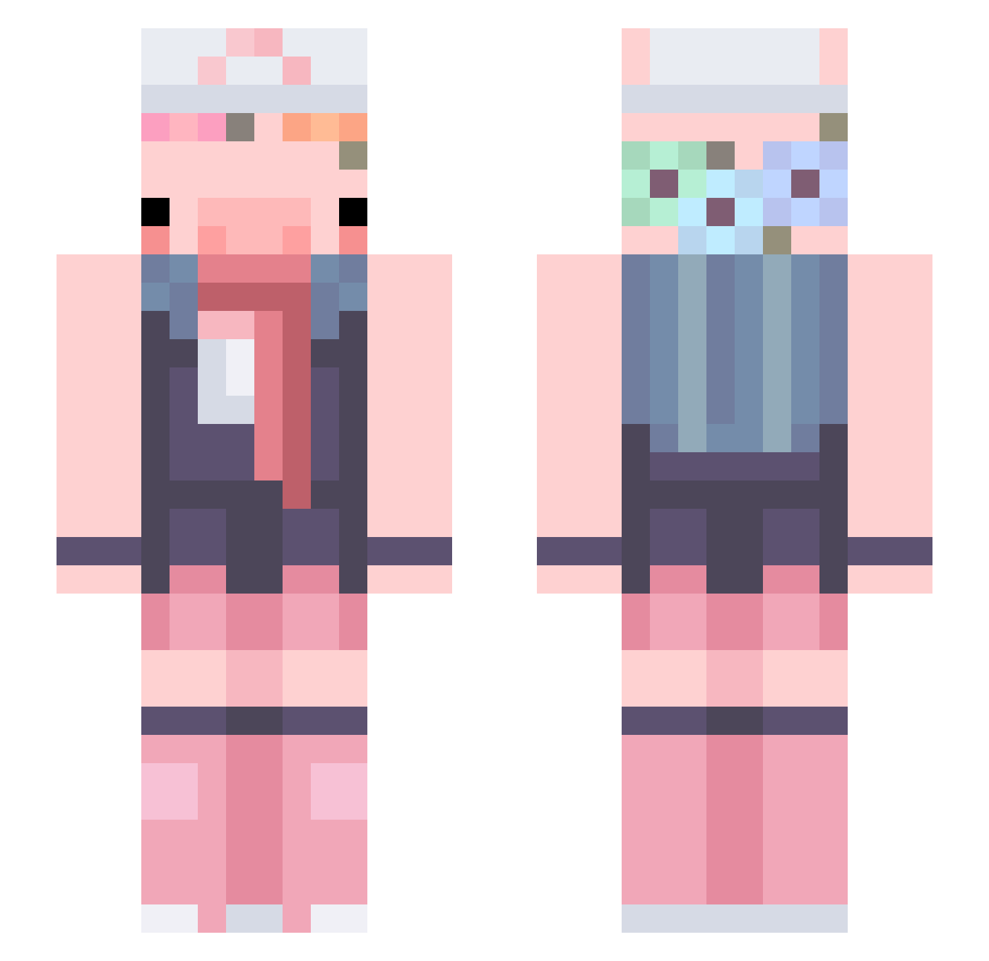 Rysxz Minecraft skin, front and back view