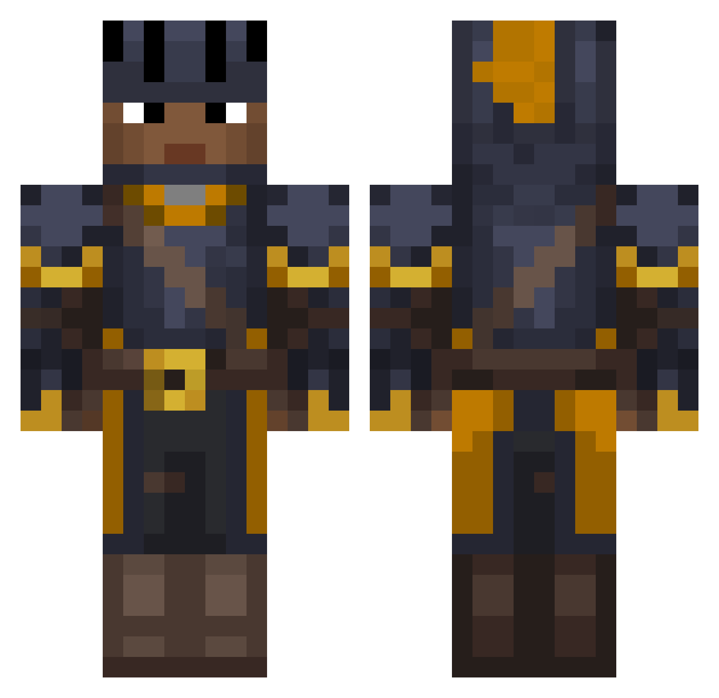 r2aye Minecraft skin, front and back view
