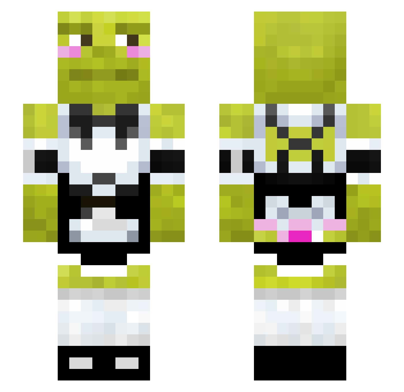 IceAurex Minecraft skin, front and back view
