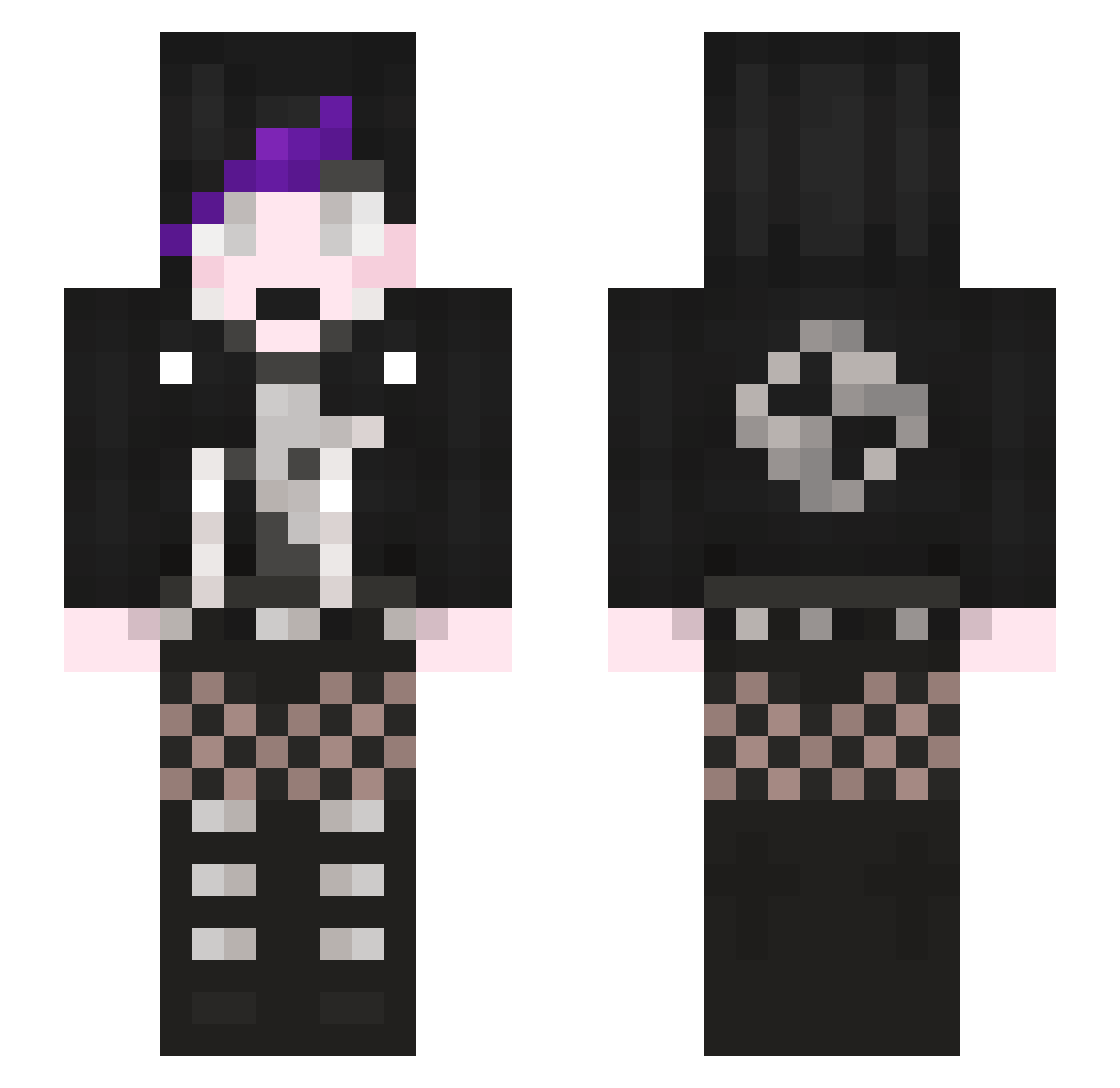 punkgirlie Minecraft skin, front and back view