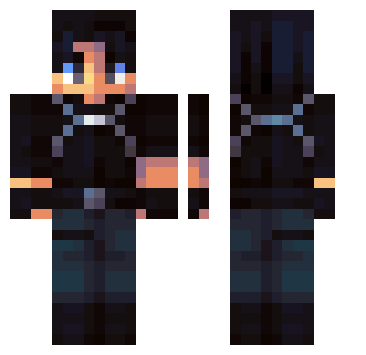 Usagii3 Minecraft skin, front and back view