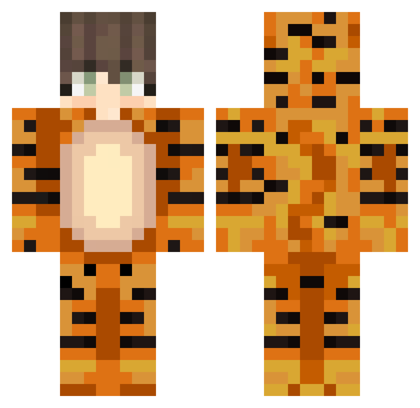 Darkflare10 Minecraft skin, front and back view