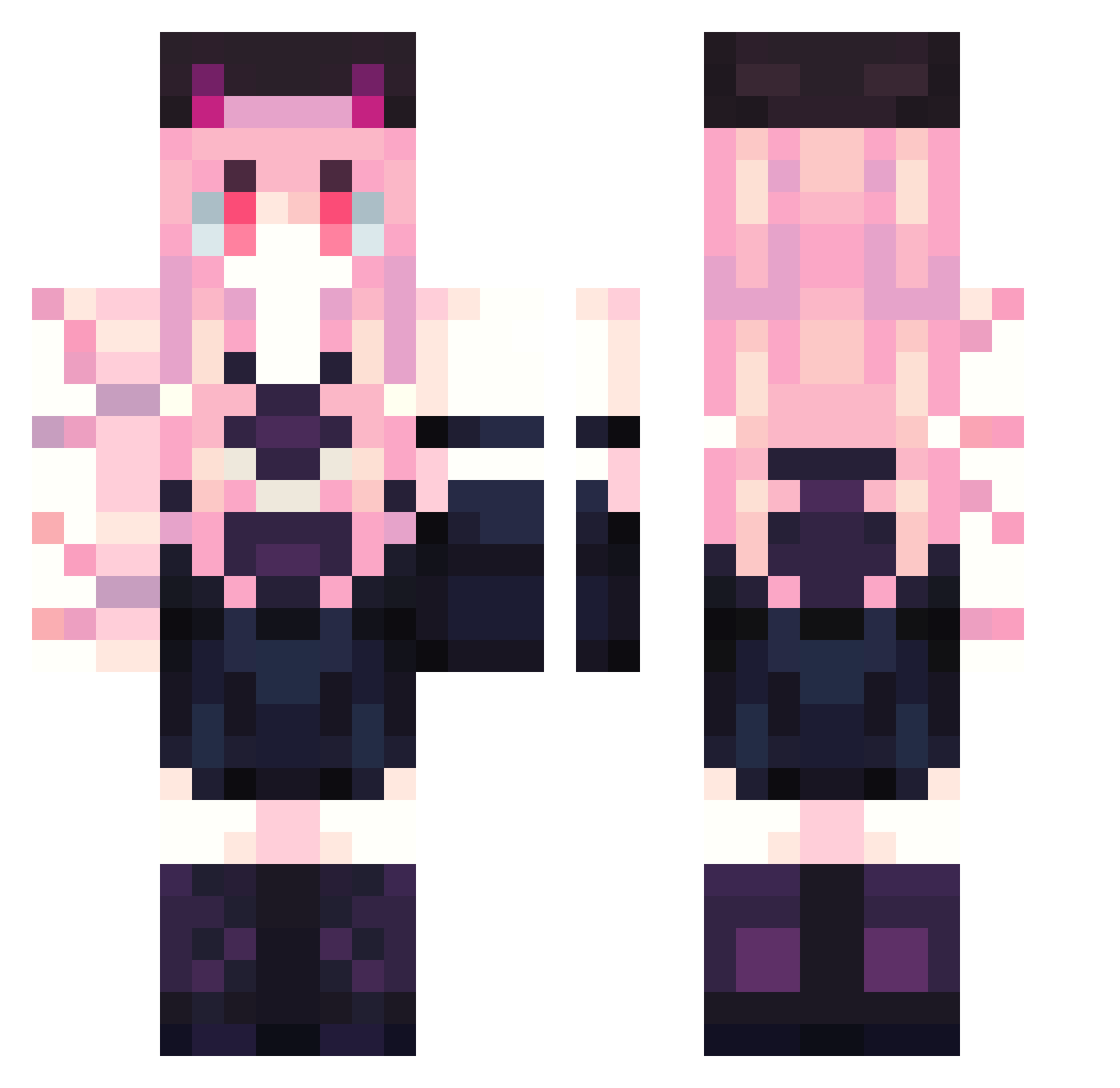 Enzo69PasSUS Minecraft skin, front and back view
