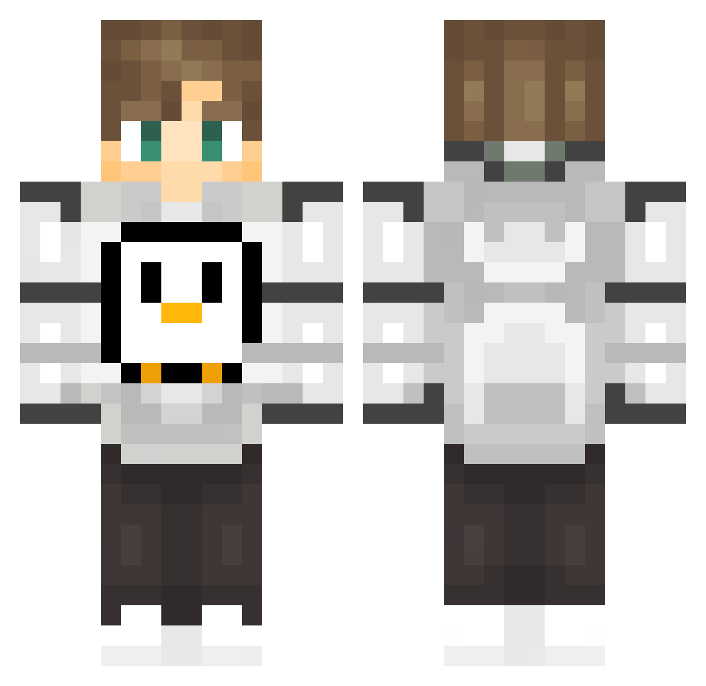 Shxxsh Minecraft skin, front and back view