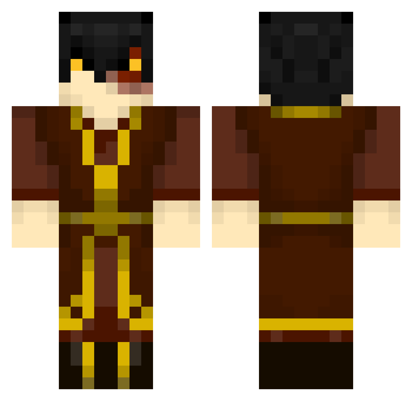 Kratos_Lee Minecraft skin, front and back view