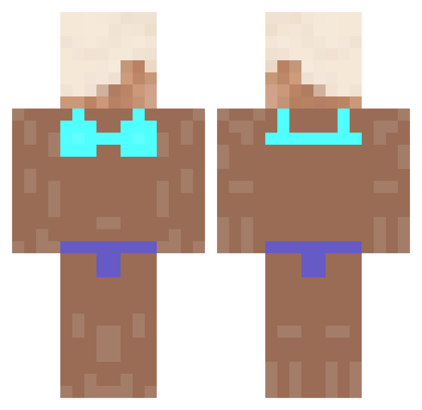 qiqiqihai_1 Minecraft skin, front and back view