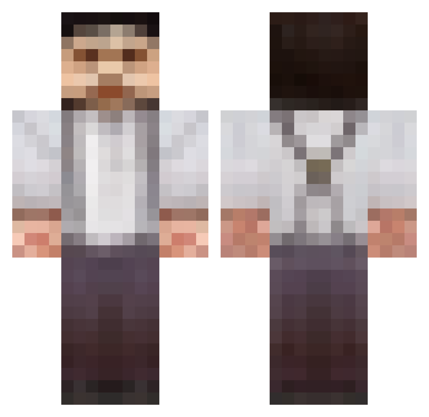 SpOrTeR Minecraft skin, front and back view