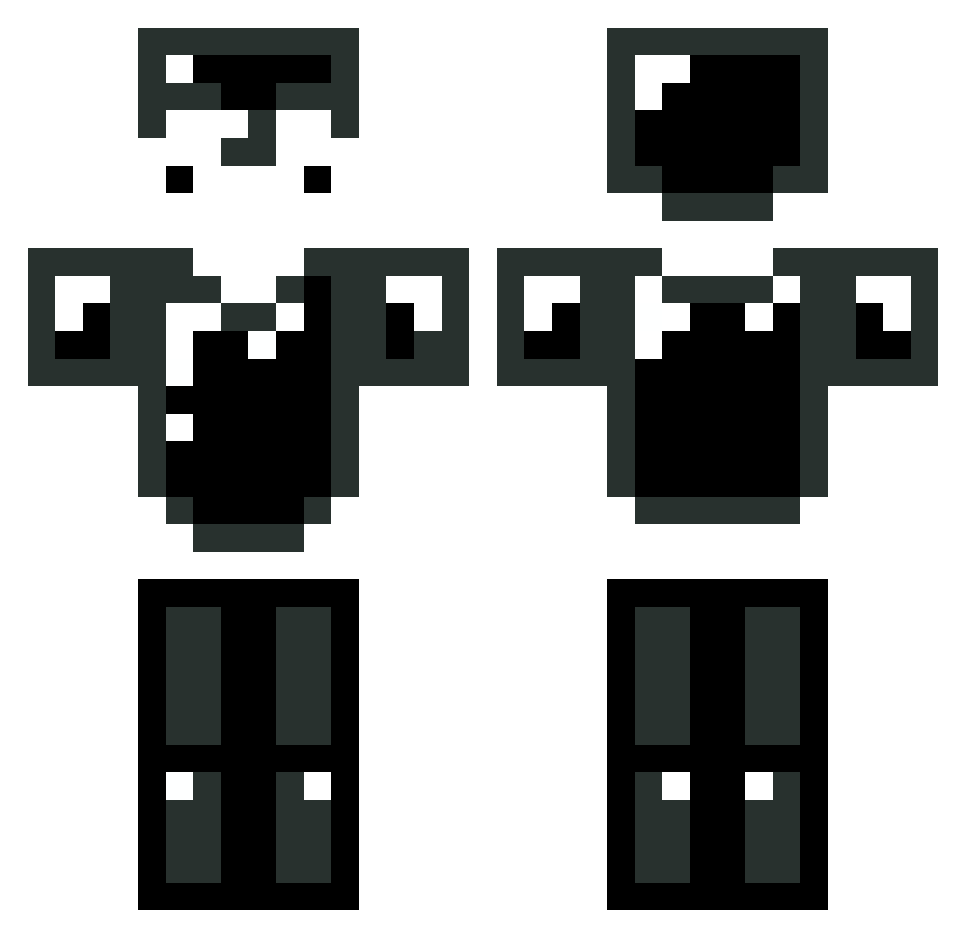 Fastry Minecraft skin, front and back view