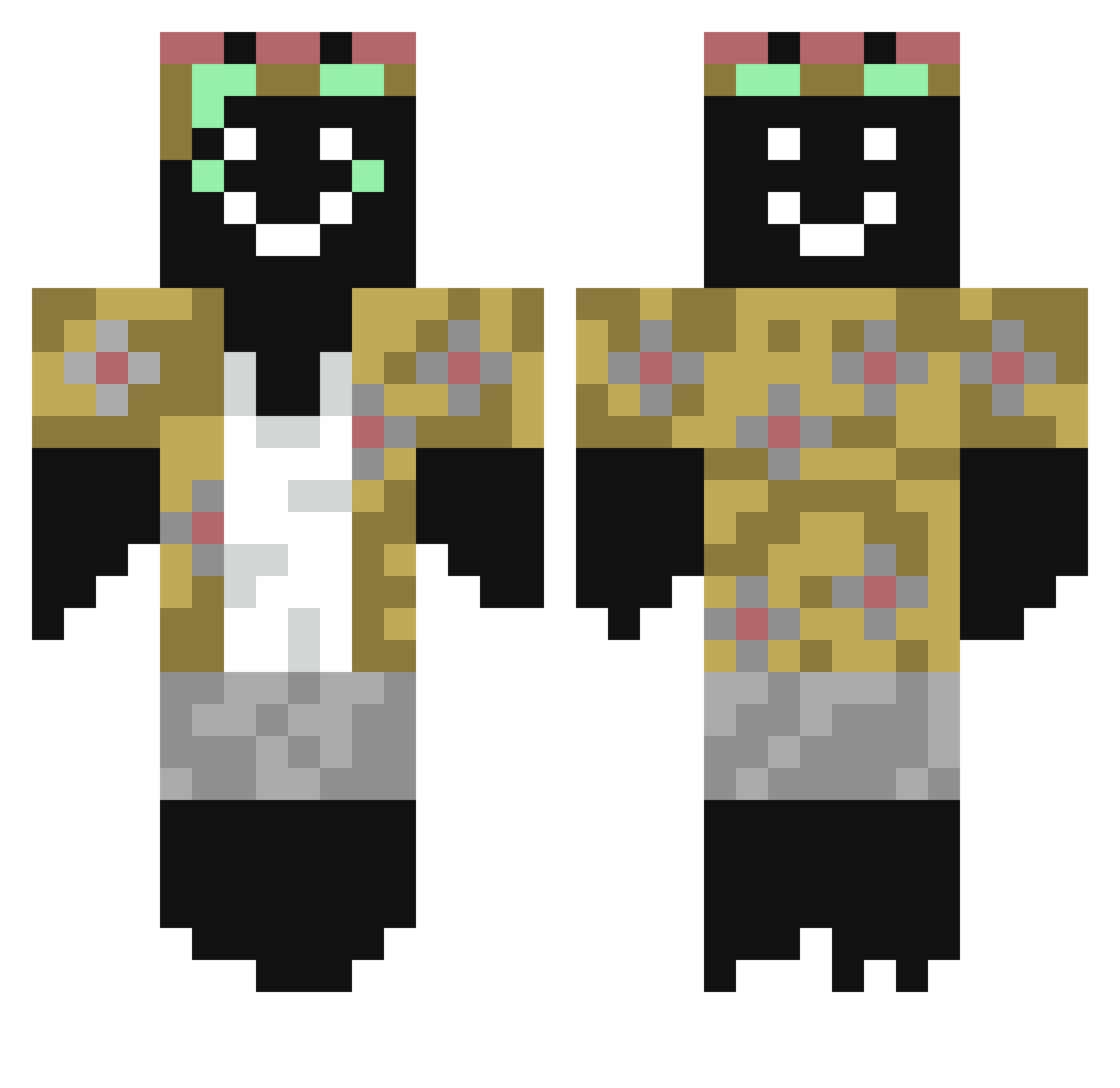 Z0RRADEMIERAD Minecraft skin, front and back view