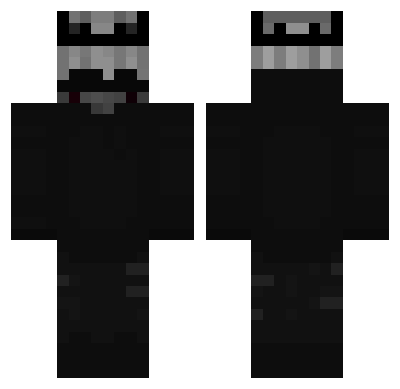 SlayerKing605 Minecraft skin, front and back view