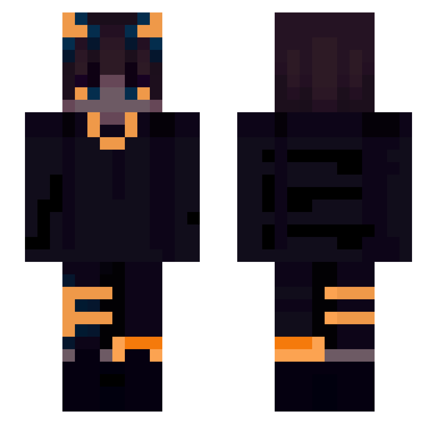 1kyan1 Minecraft skin, front and back view