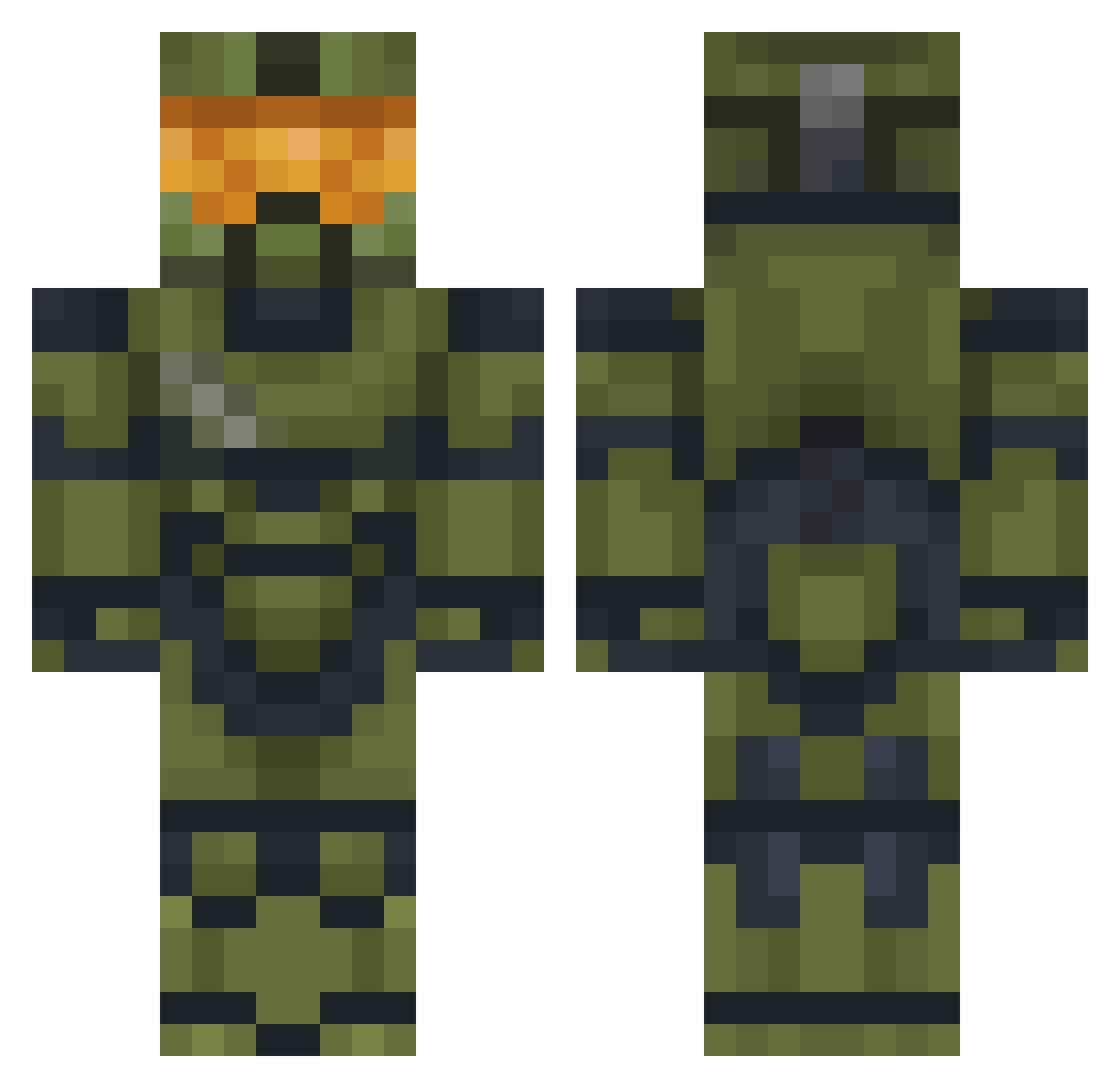 driment Minecraft skin, front and back view