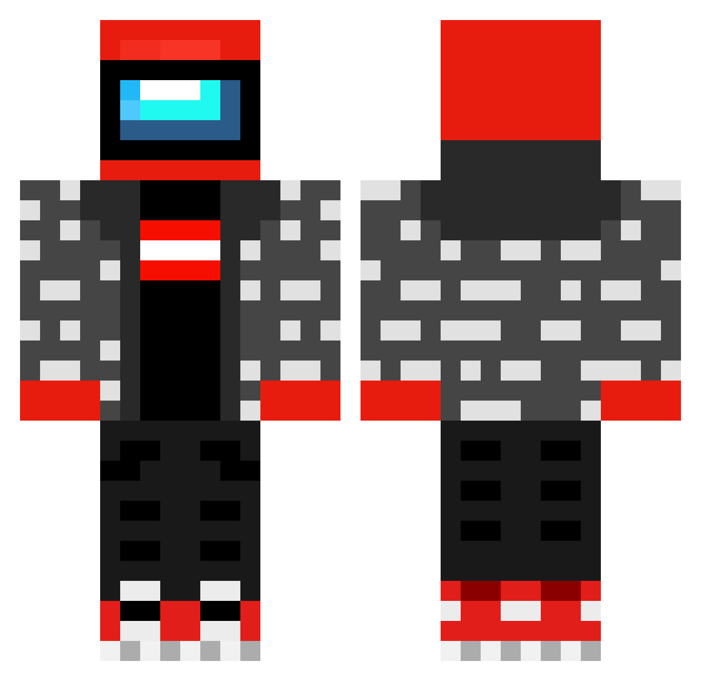SamuraiKnock Minecraft skin, front and back view