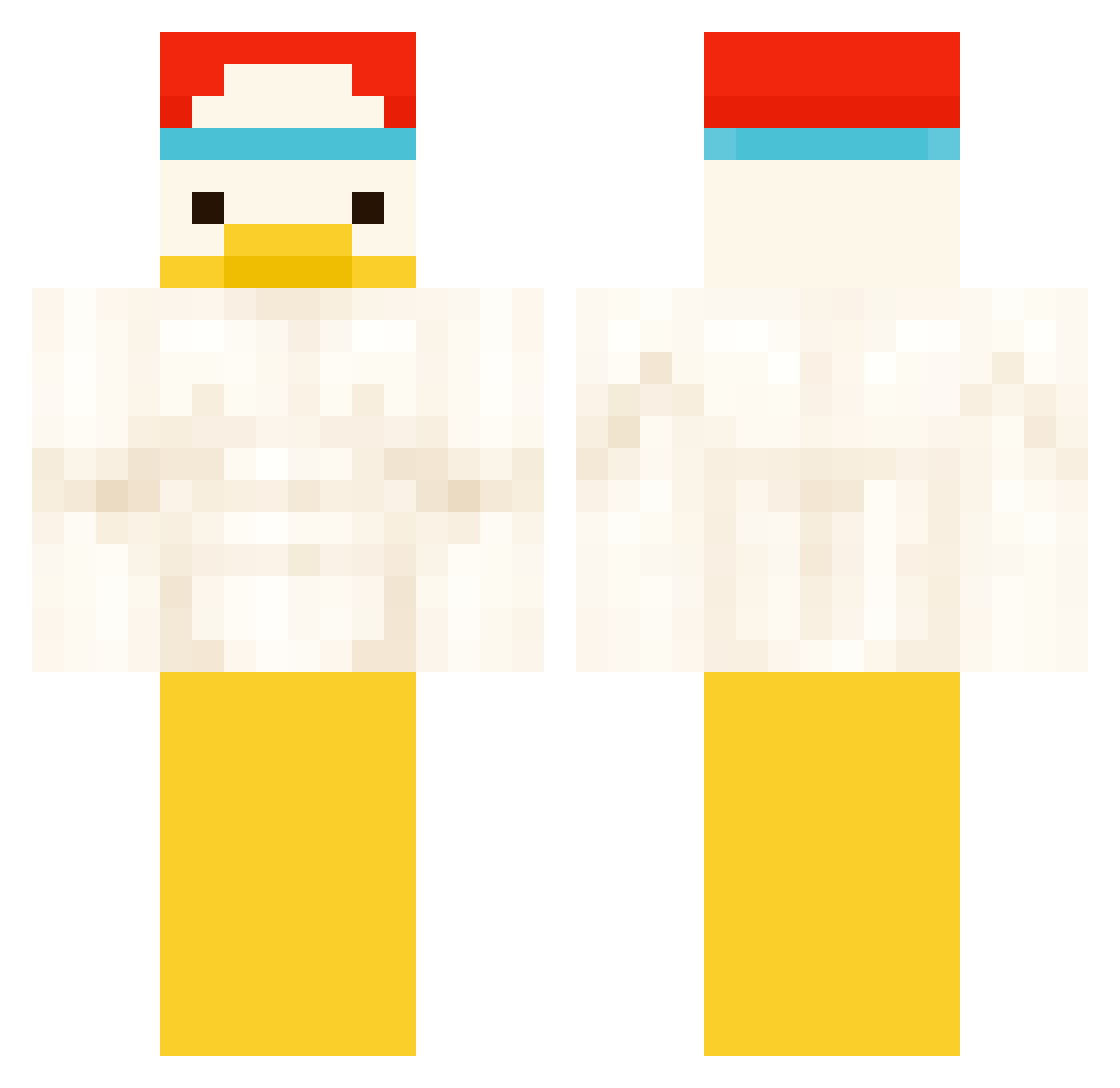 Rukklok Minecraft skin, front and back view