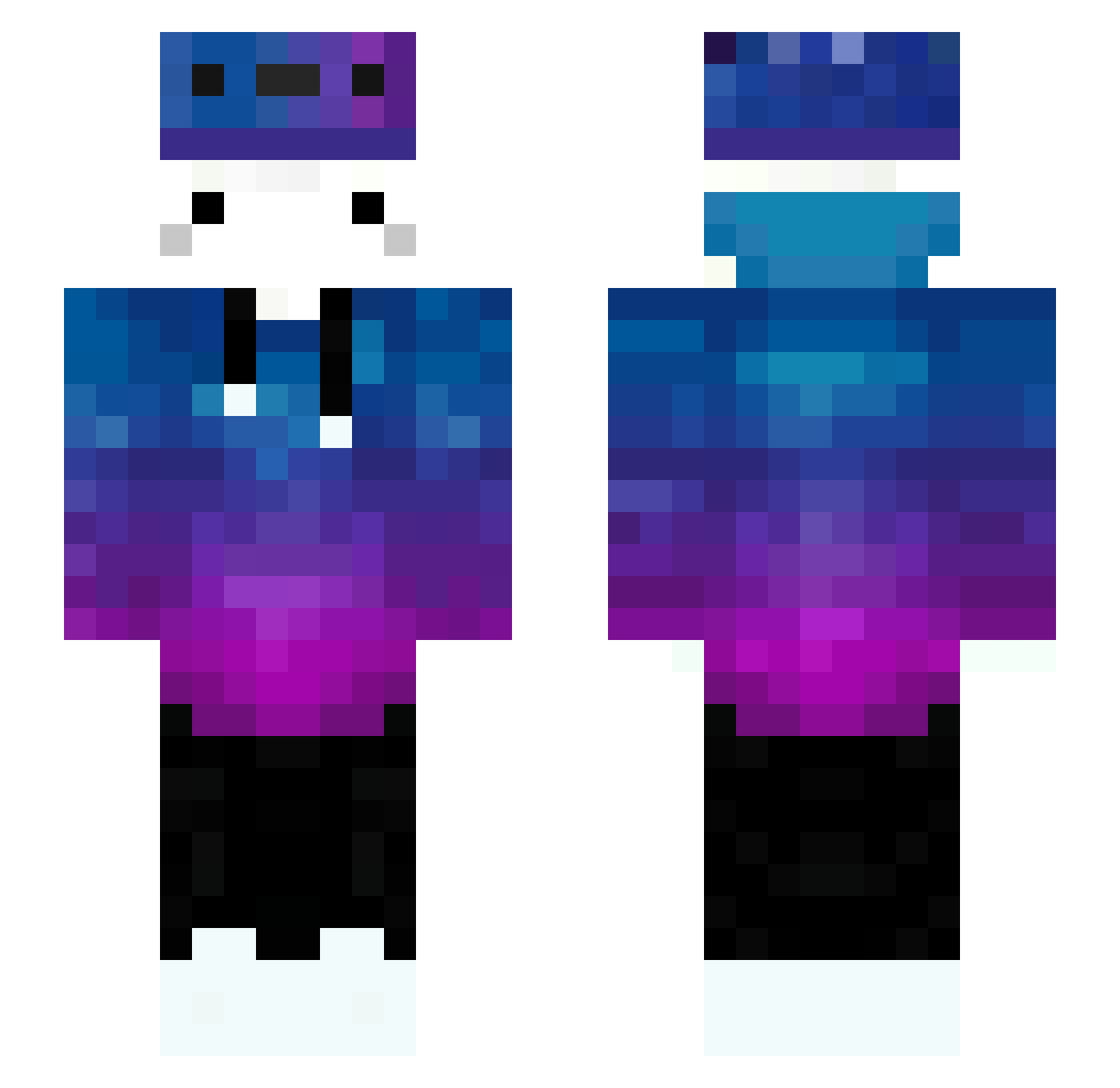 mybeluga Minecraft skin, front and back view