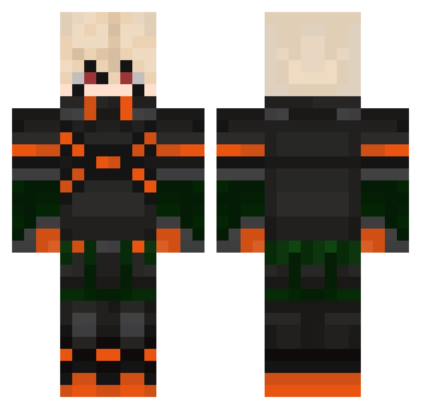 kudoski Minecraft skin, front and back view