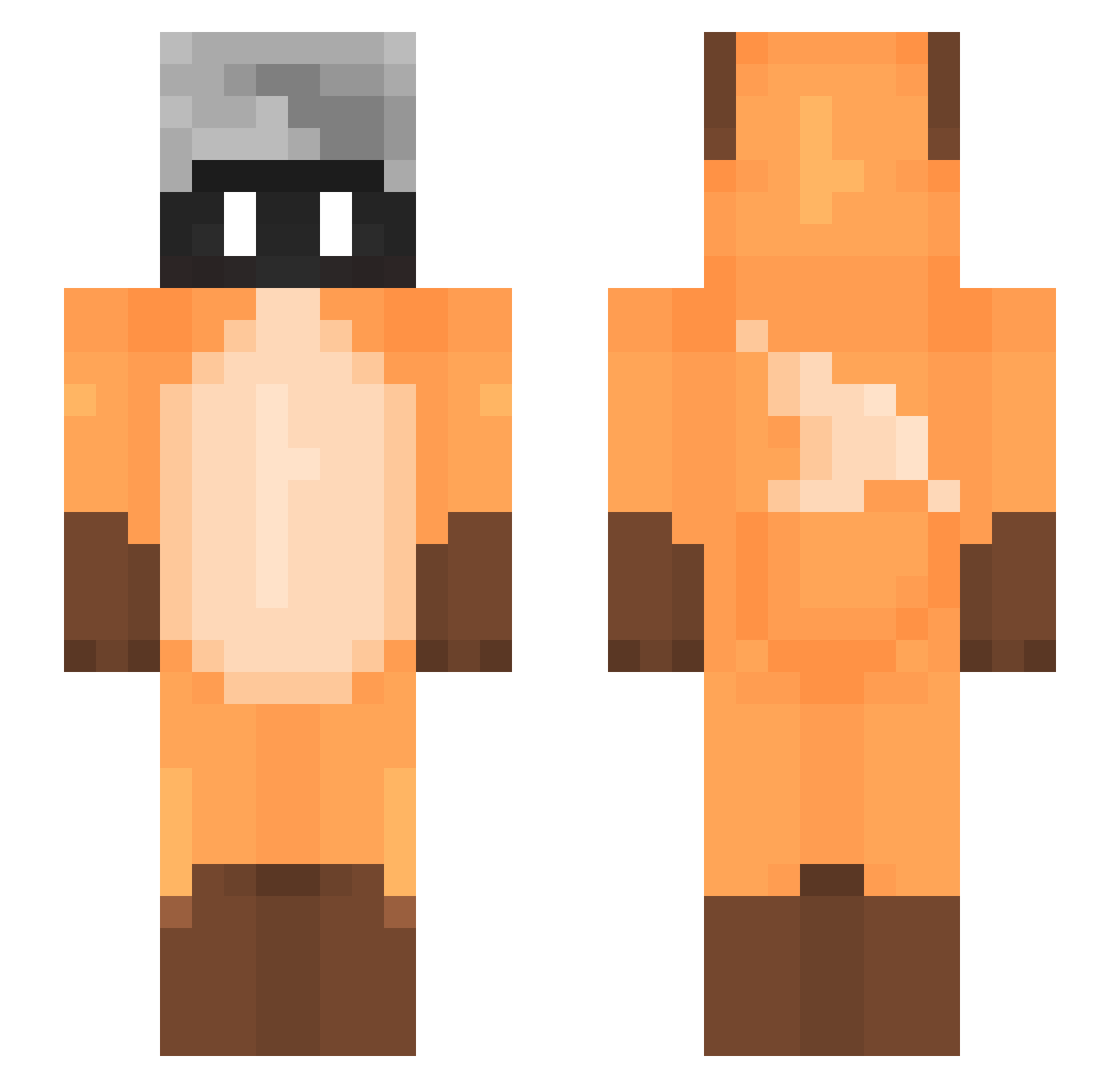 PolrrBear Minecraft skin, front and back view