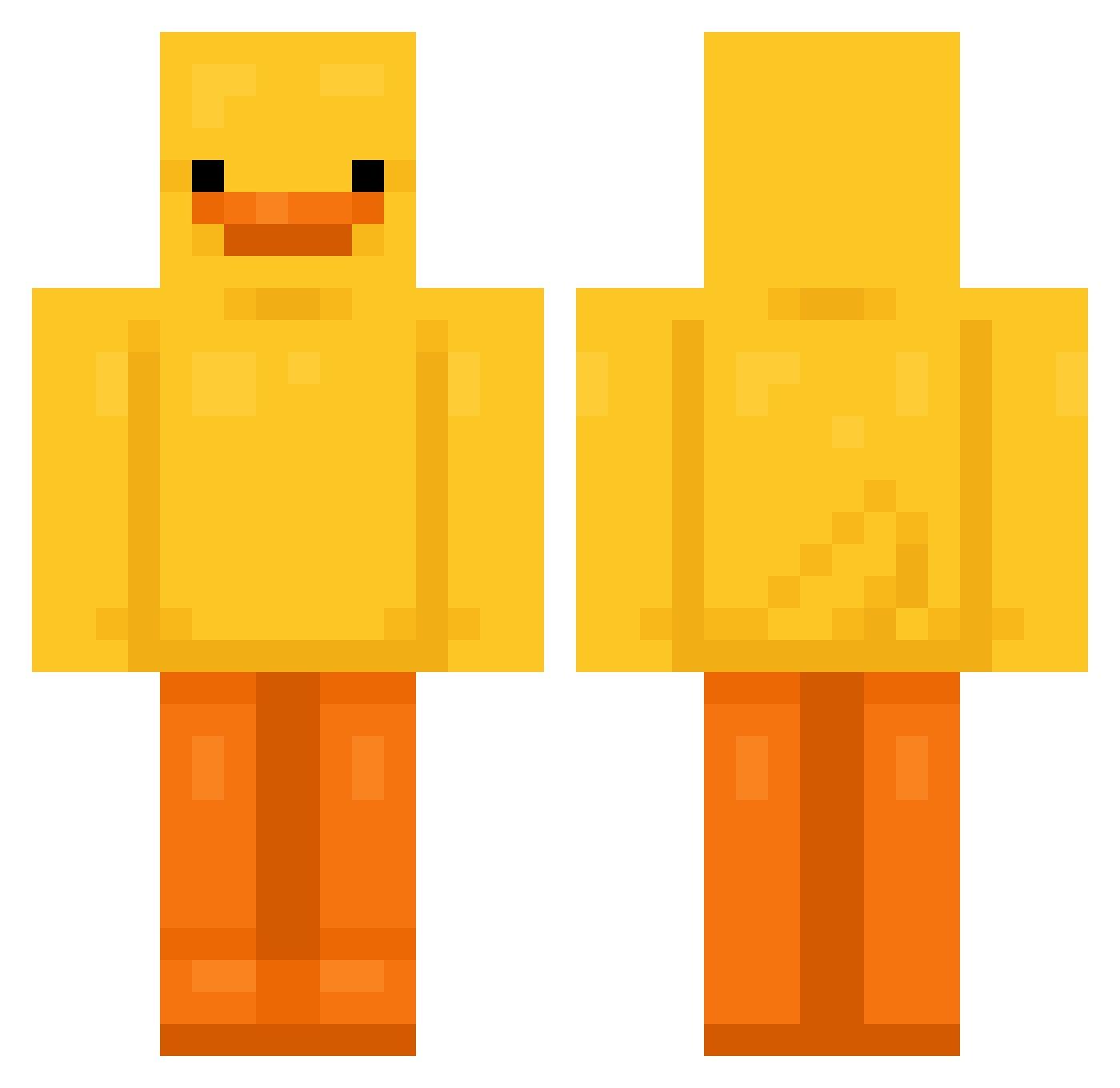 Theshymind Minecraft skin, front and back view