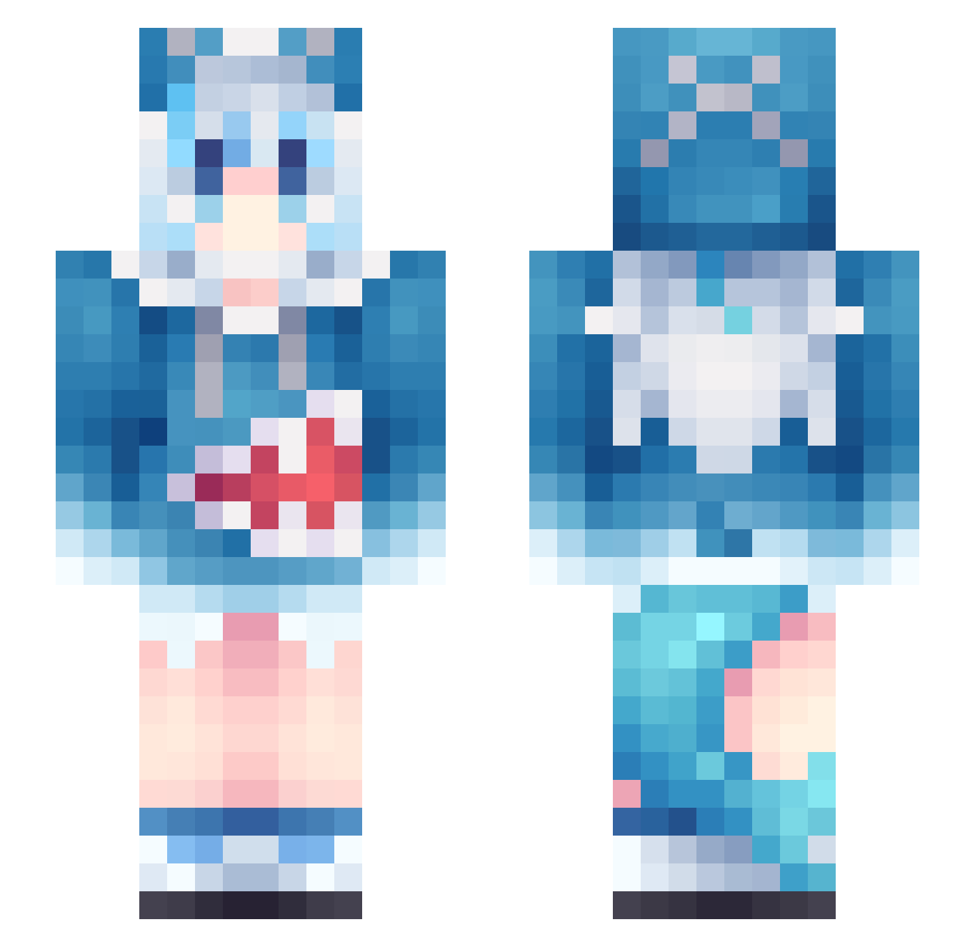 choco025 Minecraft skin, front and back view