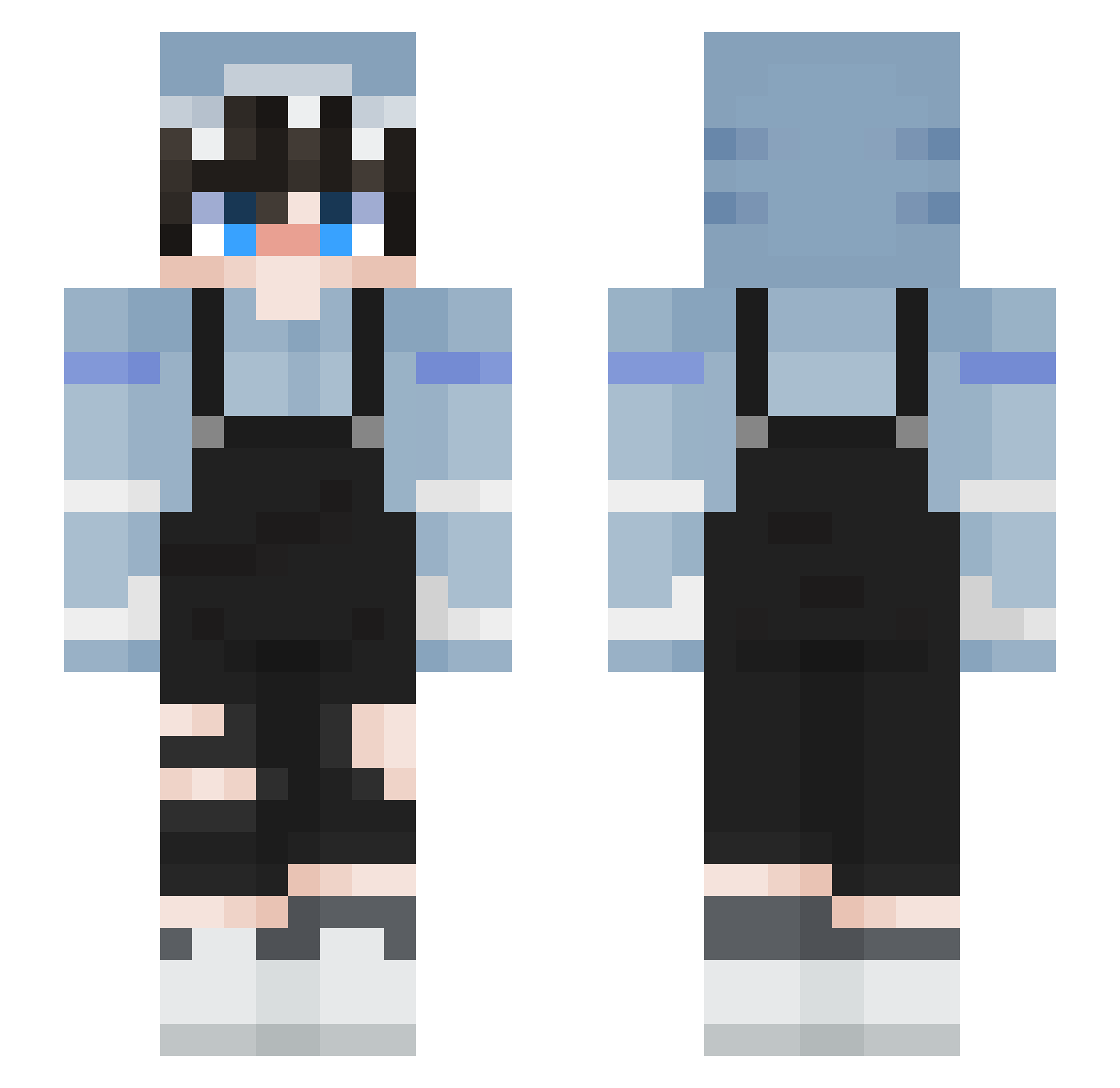 OGRedness Minecraft skin, front and back view