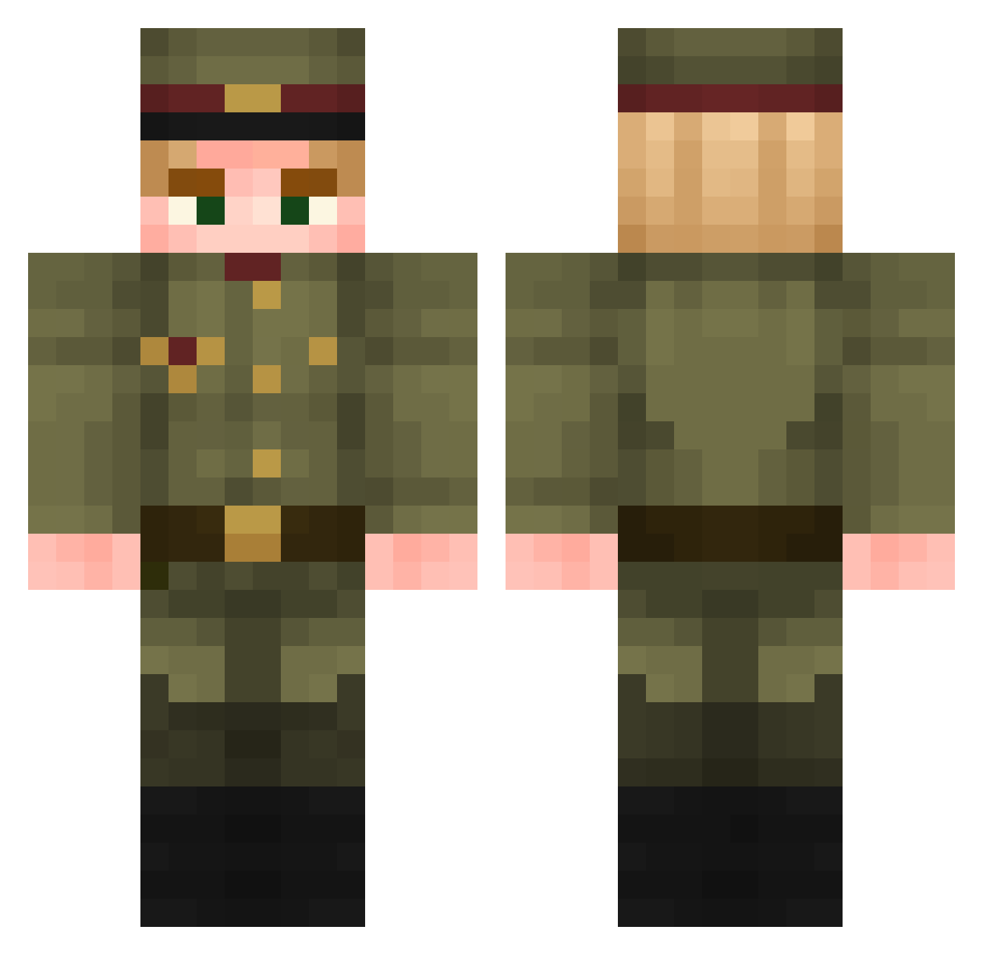 Boskota23 Minecraft skin, front and back view
