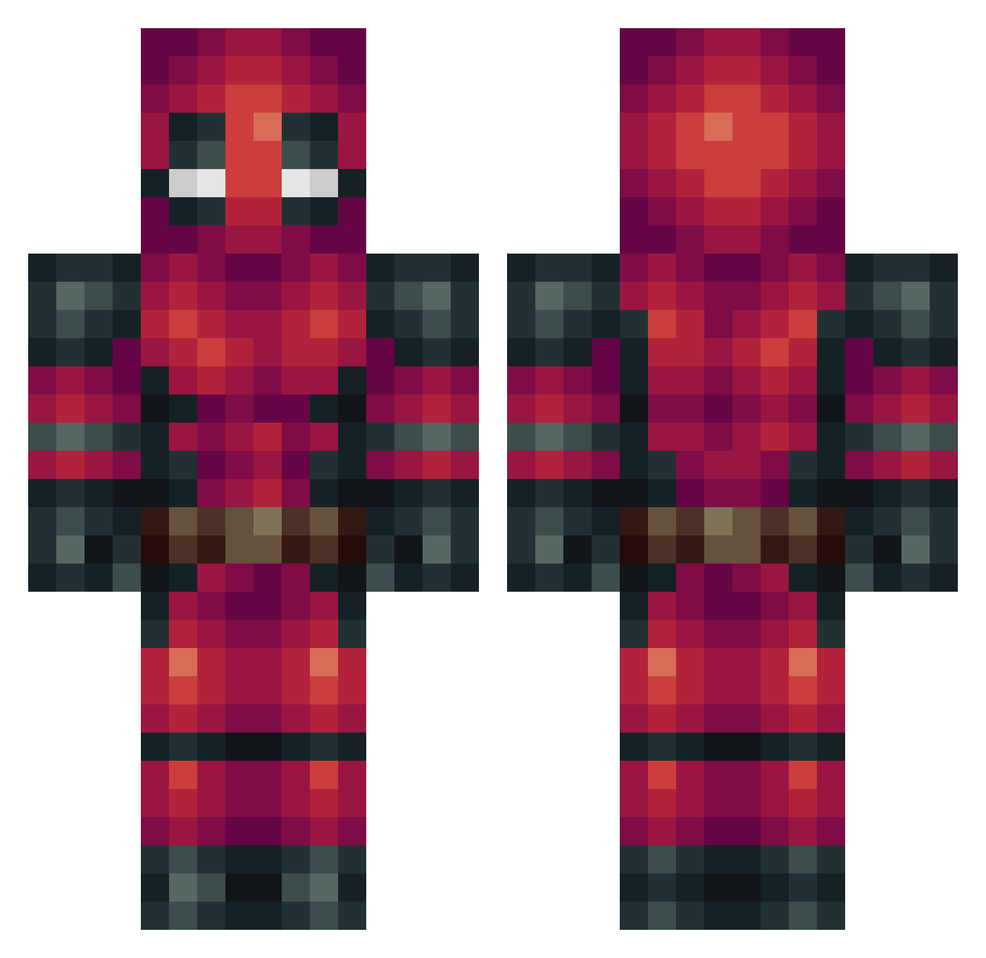 TwiztidN1nja Minecraft skin, front and back view