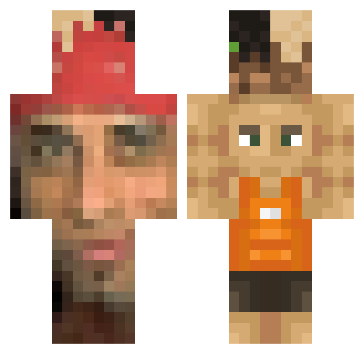 Uffmaestro Minecraft skin, front and back view
