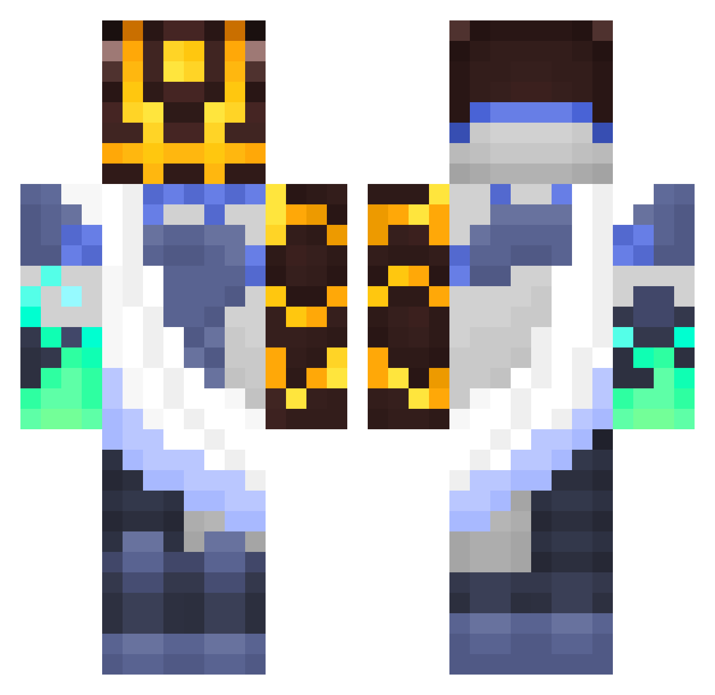 Vacate Minecraft skin, front and back view