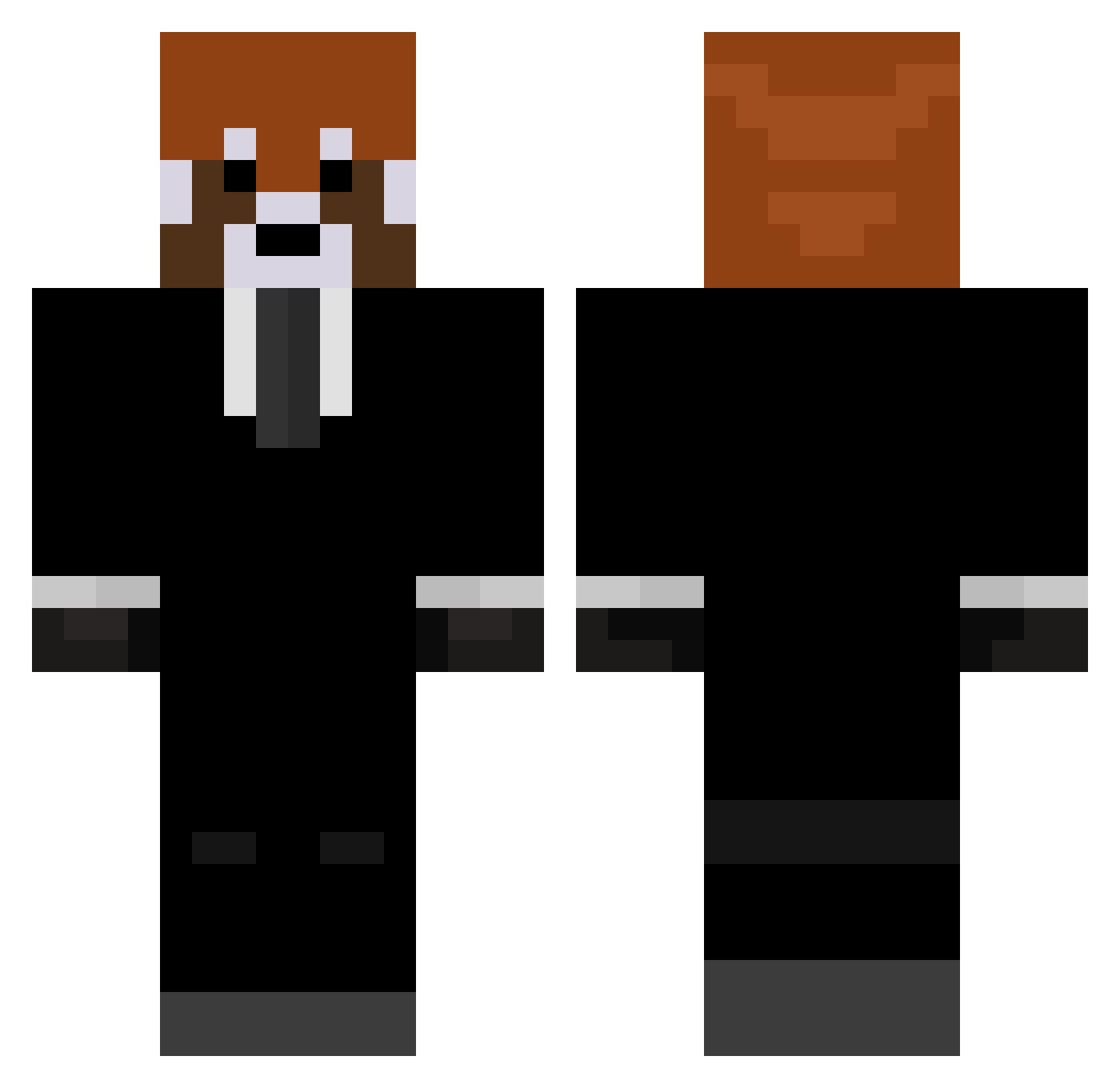 Drewseldorf Minecraft skin, front and back view