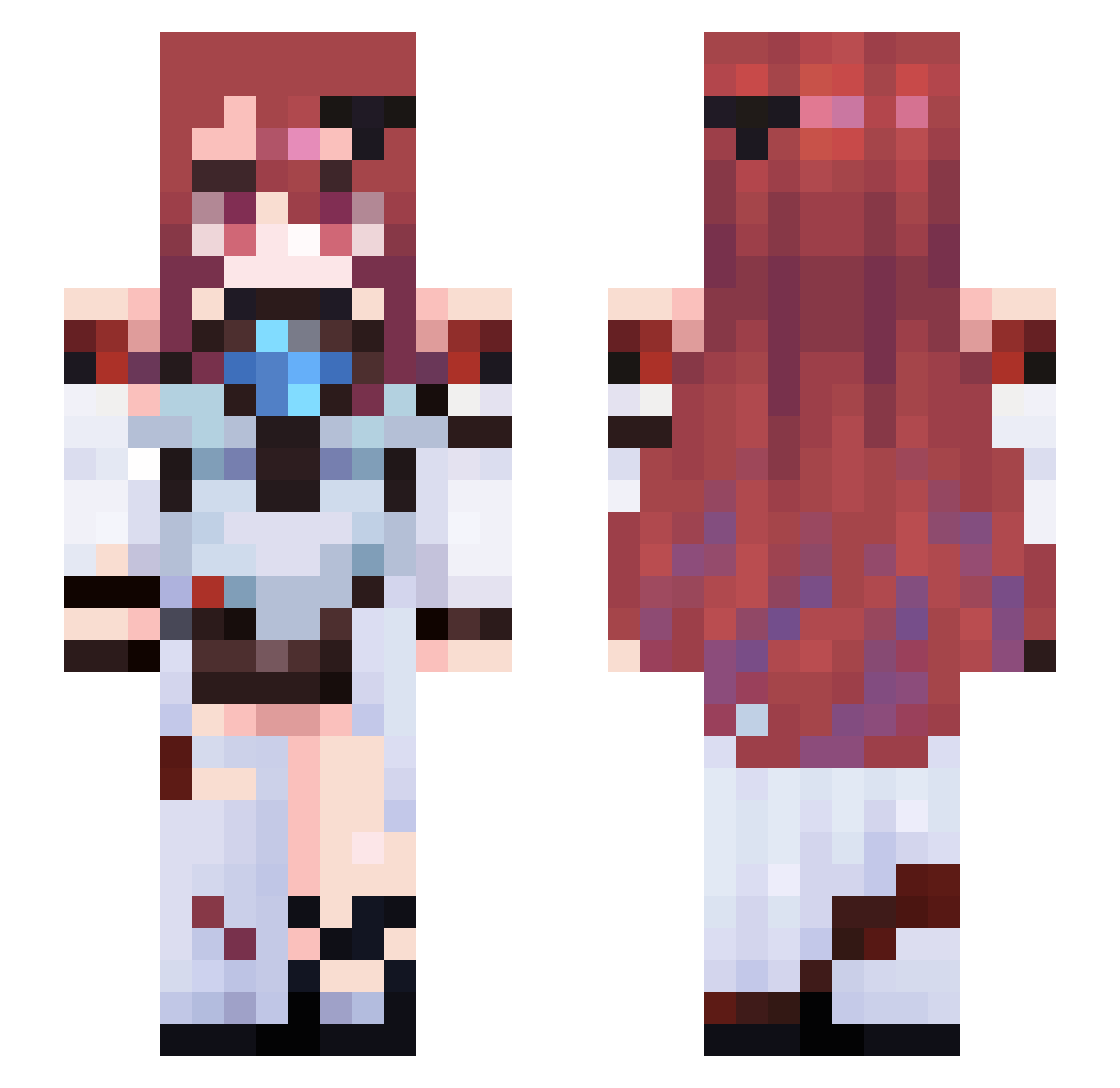 Top_Neru Minecraft skin, front and back view