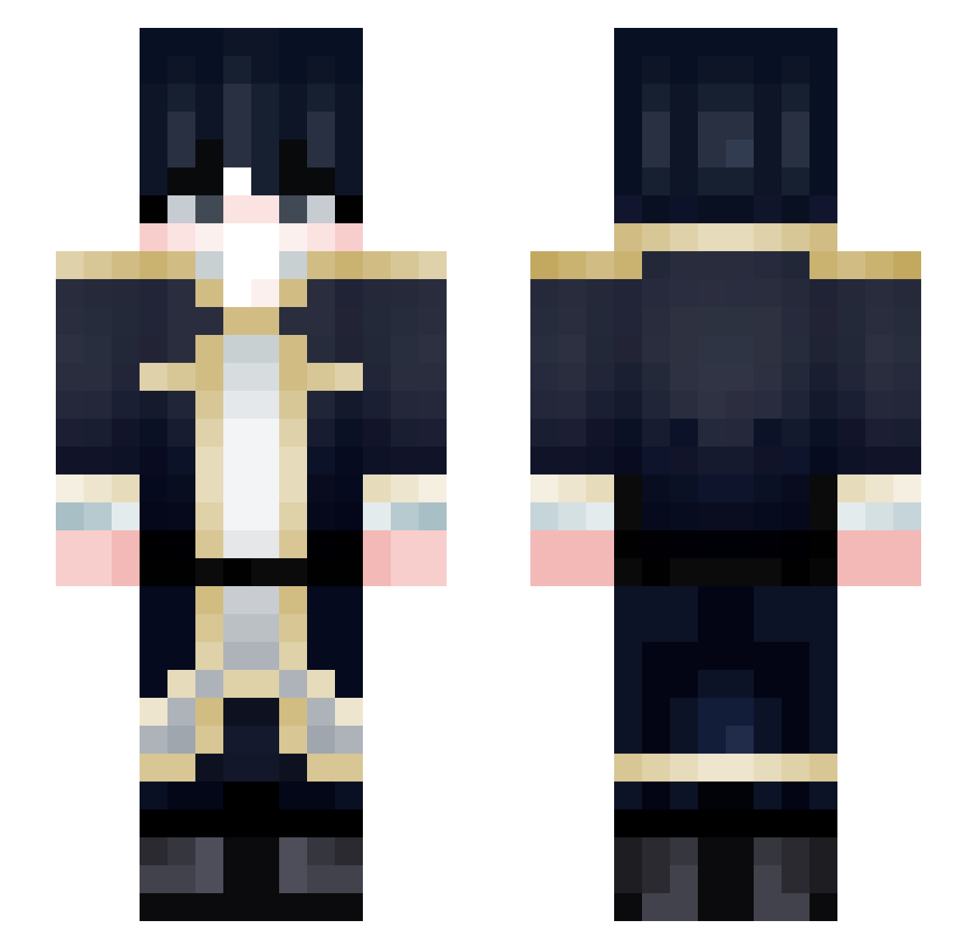 Warrio_is_Black Minecraft skin, front and back view