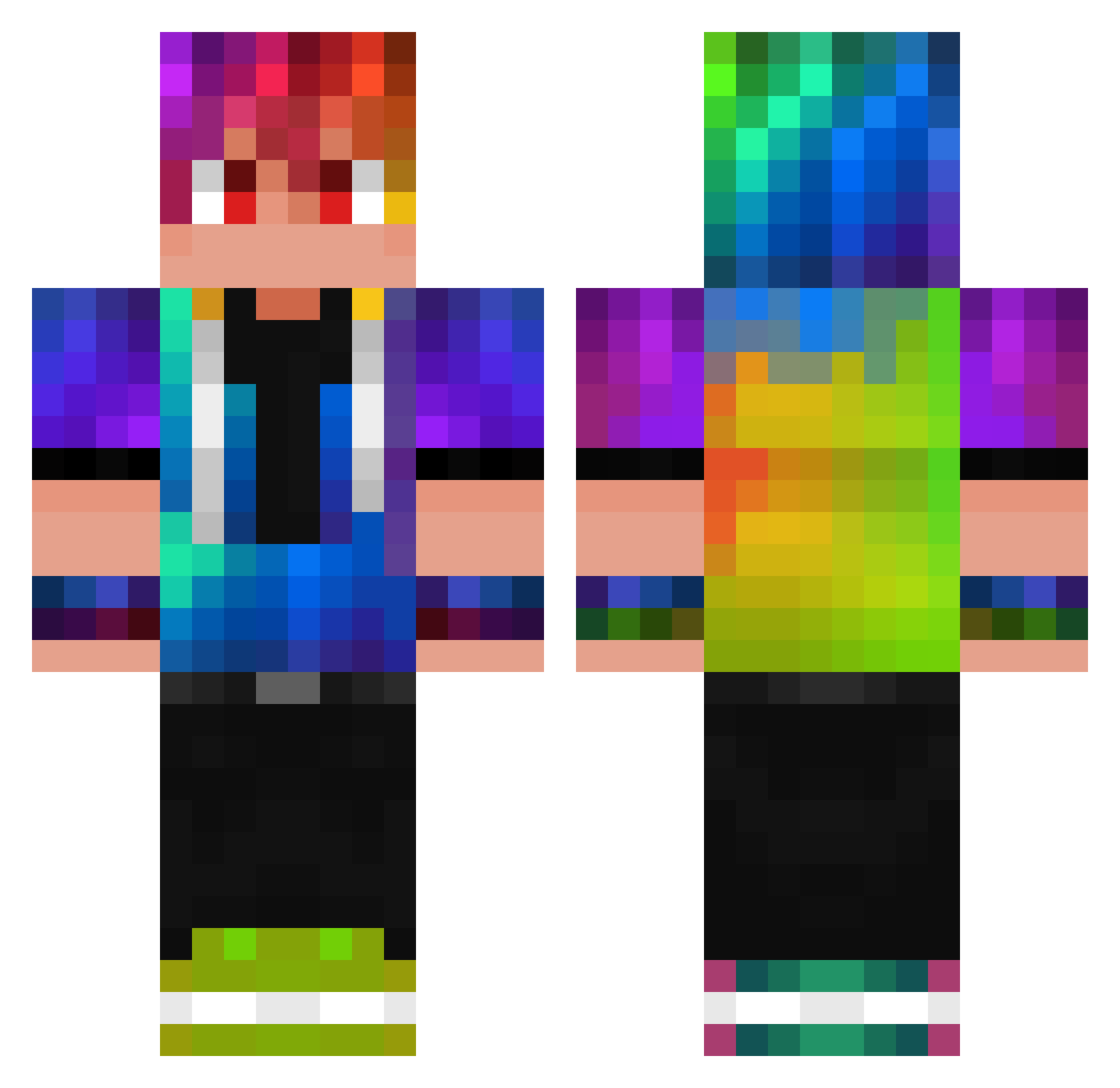 bzse Minecraft skin, front and back view