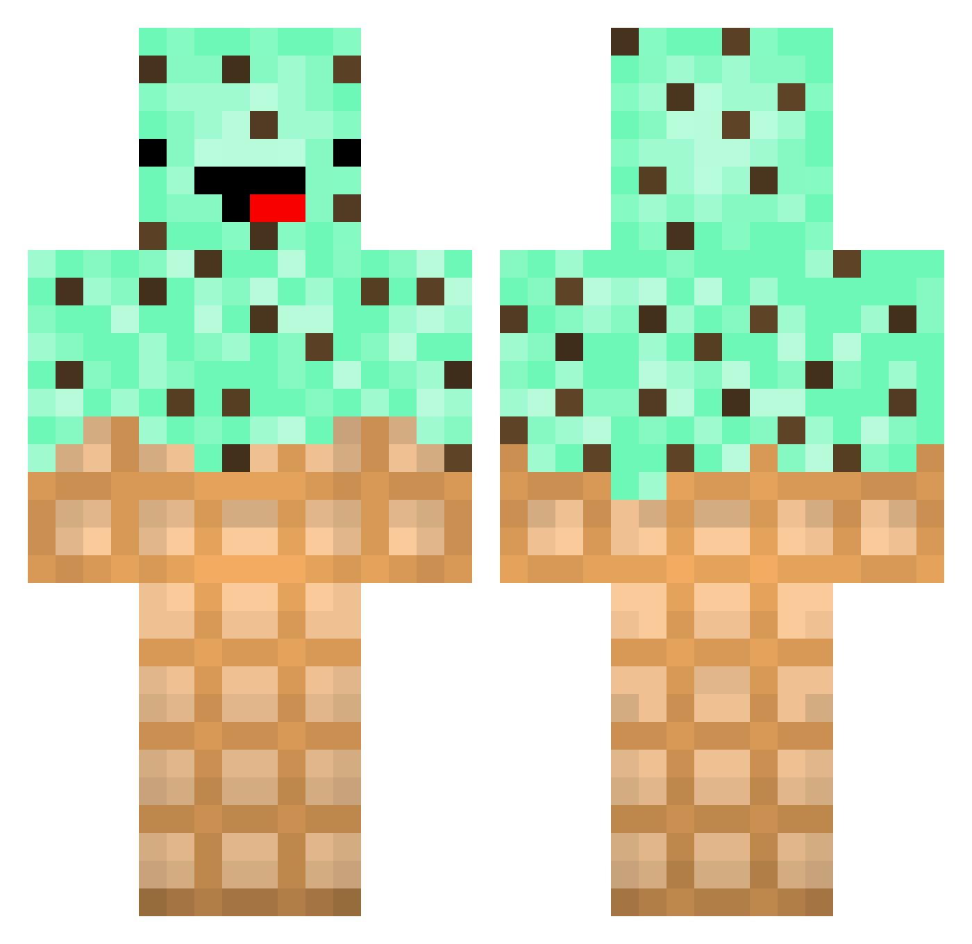 Pavnilla Minecraft skin, front and back view