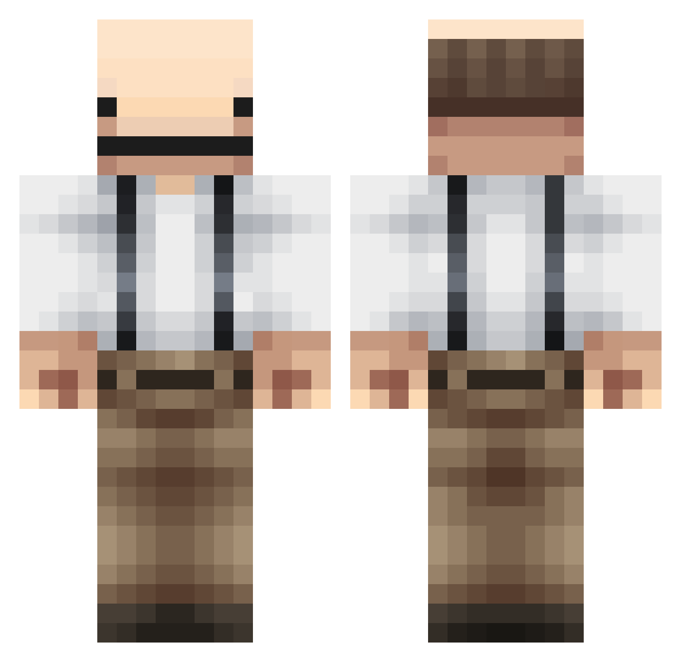 NateXB Minecraft skin, front and back view